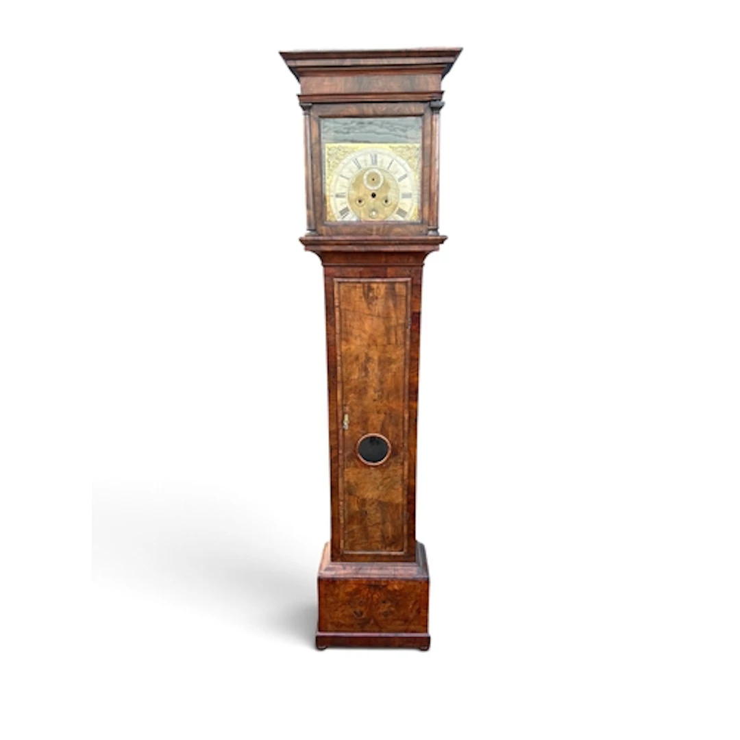 SAMUELL HOLLYAR, LONDON: A LATE 17TH CENTURY WALNUT LONGCASE...