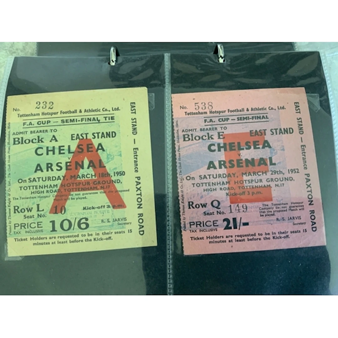 Arsenal Post War FA Cup Semi Final Ticket Collection: Near c...