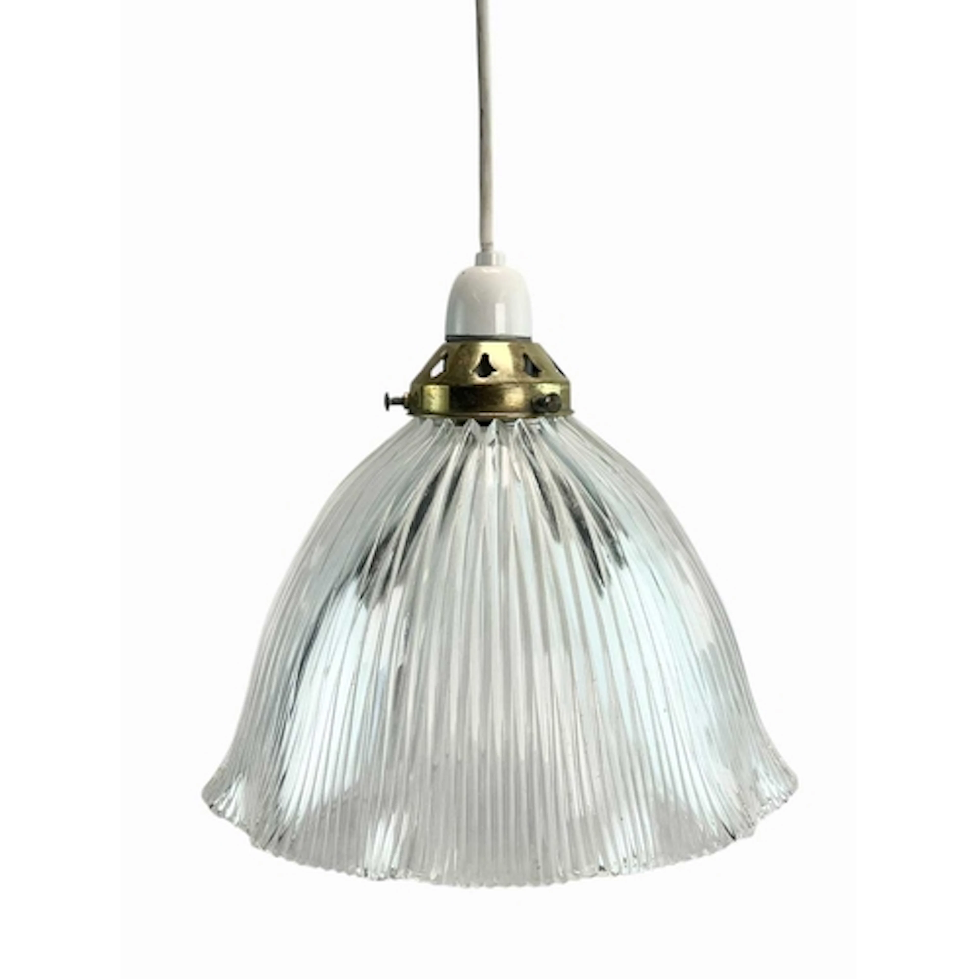 A vintage 20th century Holophane pendant light. The light ha...
