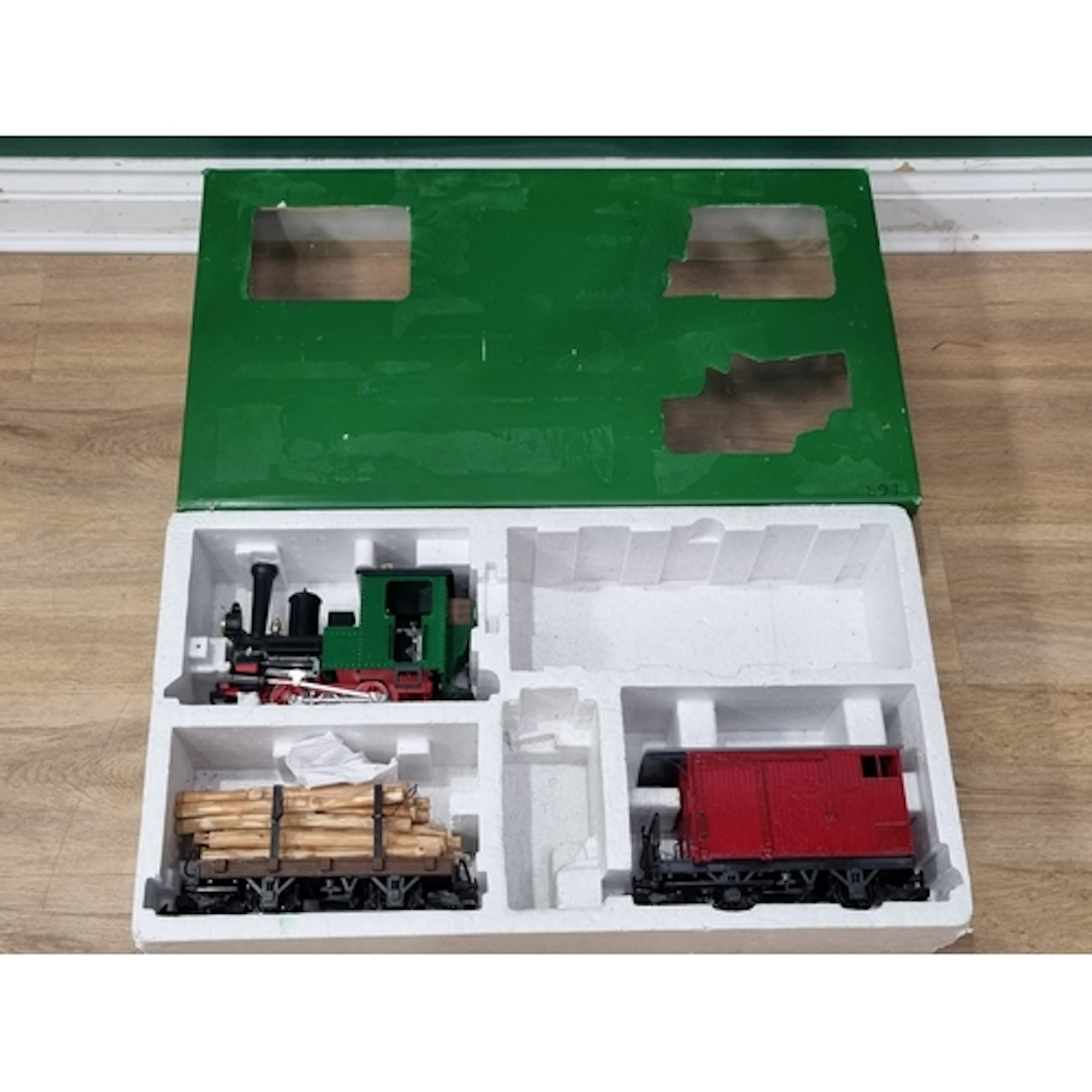 A boxed LGB Lehmann G gauge Freight Set comprising 0-4-0T Lo...