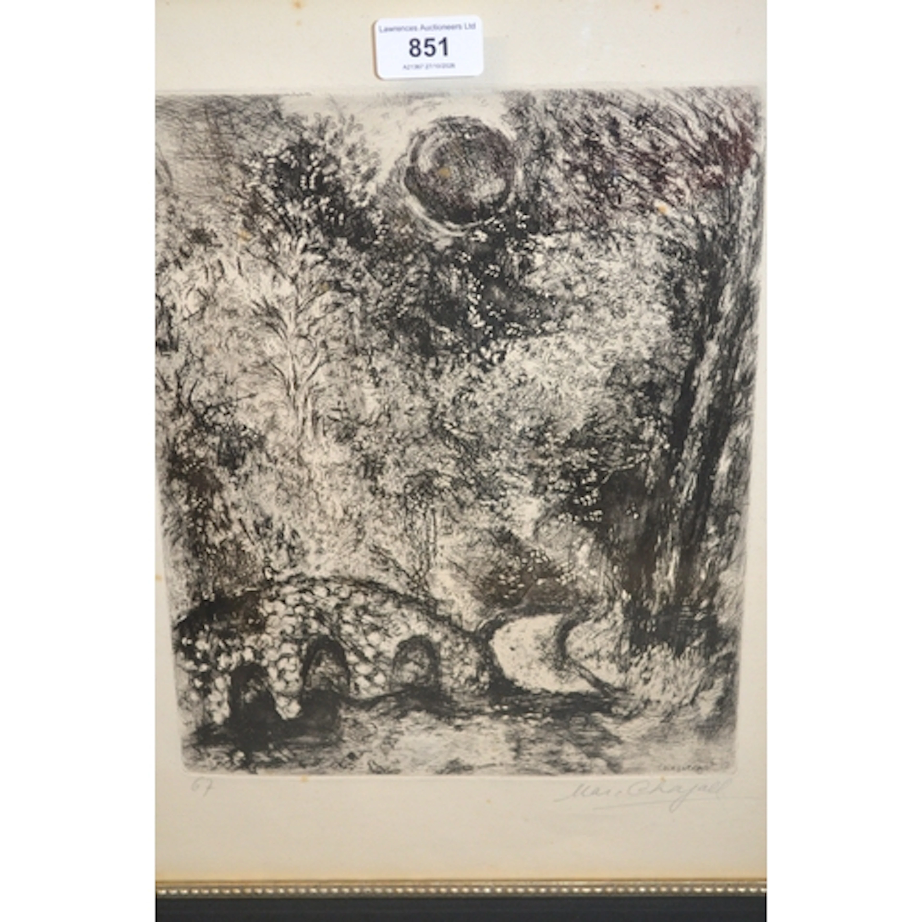 Marc Chagall, signed etching, ' Le soleil et les grenouilles...