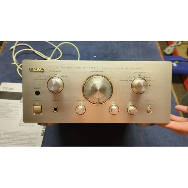 TEAC A-H500 integrated stereo amplifier with brushed-metal f...