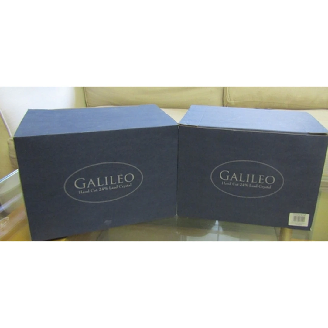 Two Boxes of Galileo Handcut Led Crystal Glasses Six to Each...