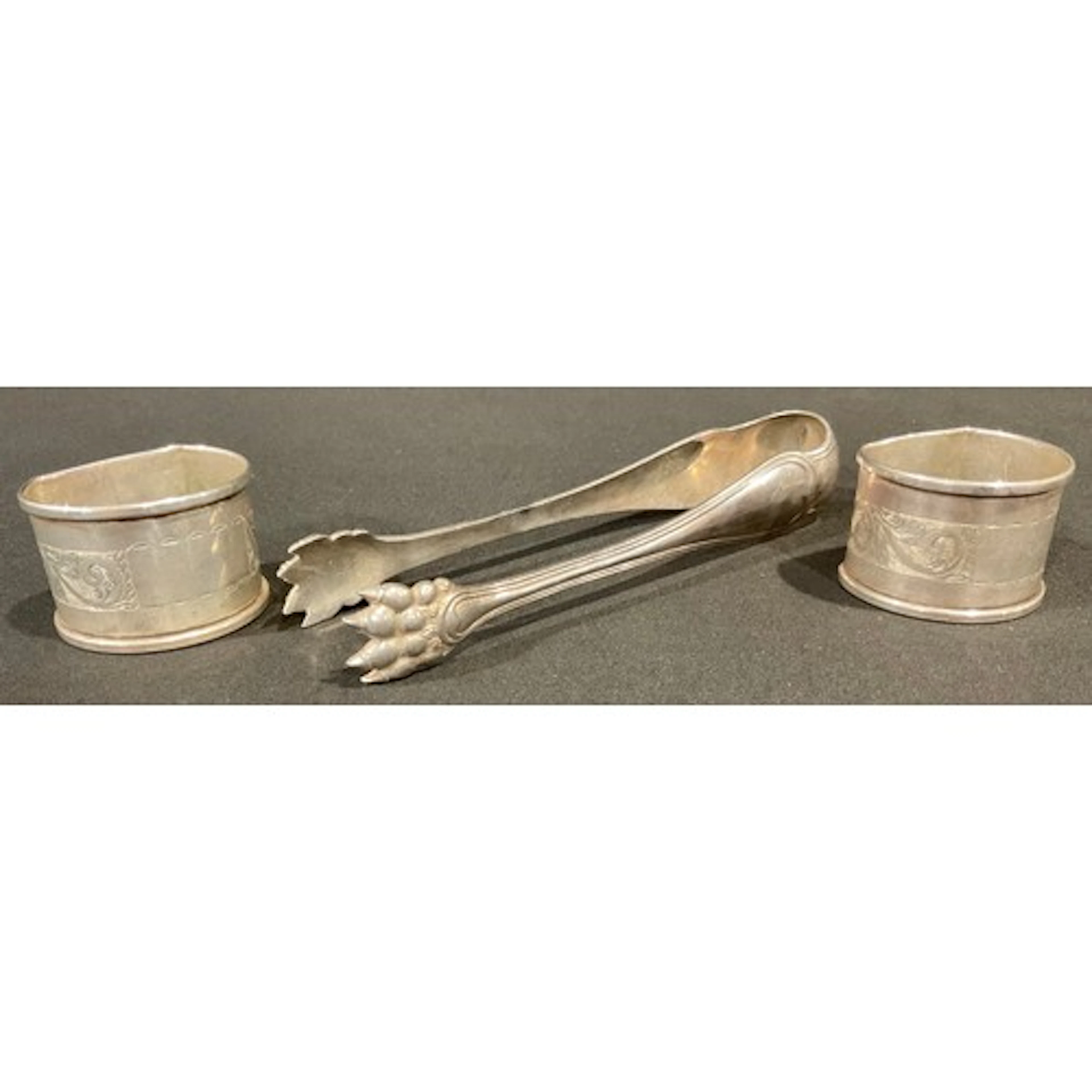 Silver - A pair of hallmarked silver napkin rings, Birmingha...