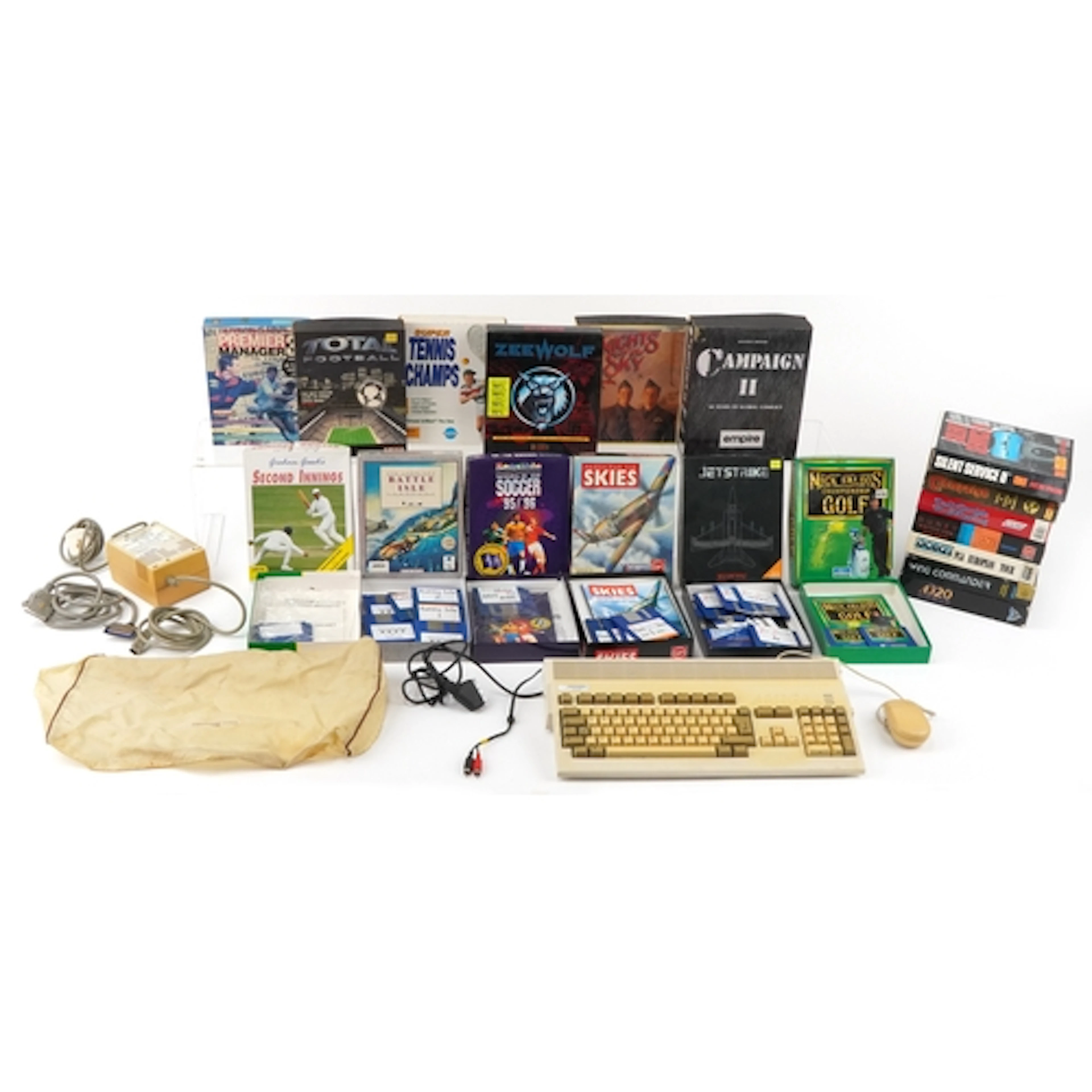 Amiga Commodore A1200 console with a large collection of Ami...