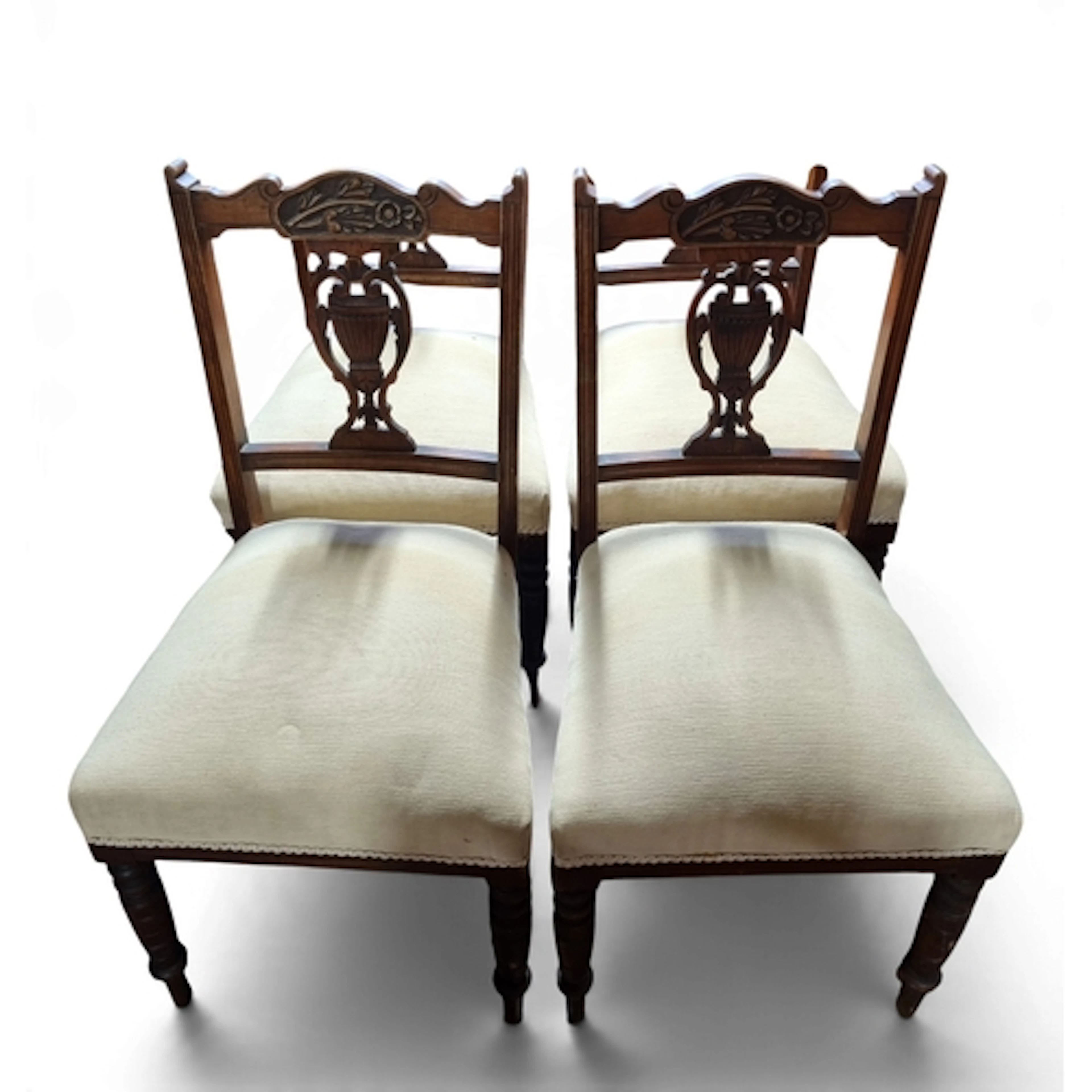 A good set of four late 19th Century Walnut Dining Chairs al...