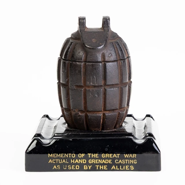 WWI NOVELTY GRENADE INKWELL. WWI novelty grenade inkwell, po...