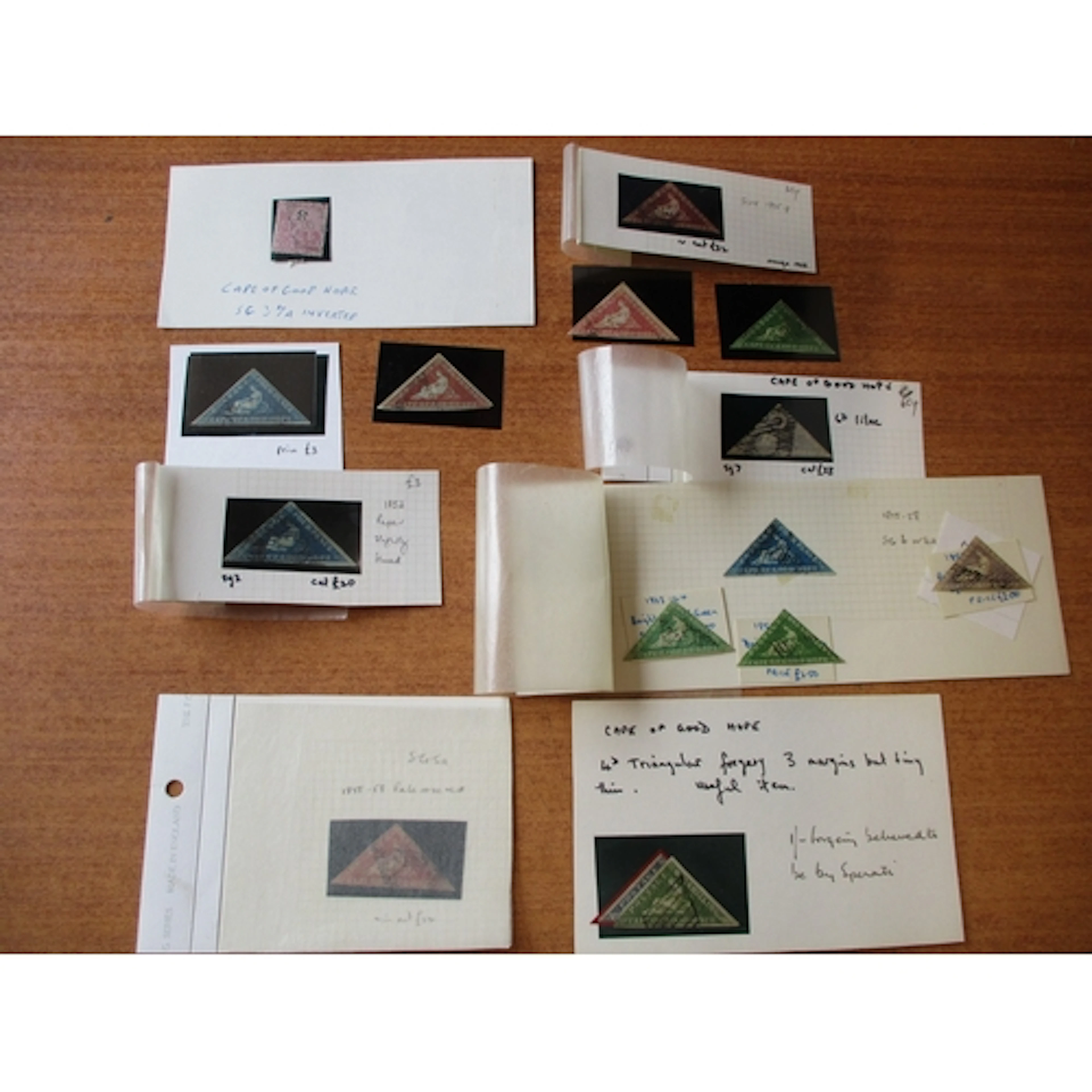 BC, M/U, coln in stock boo album pages and loose noting Cape...
