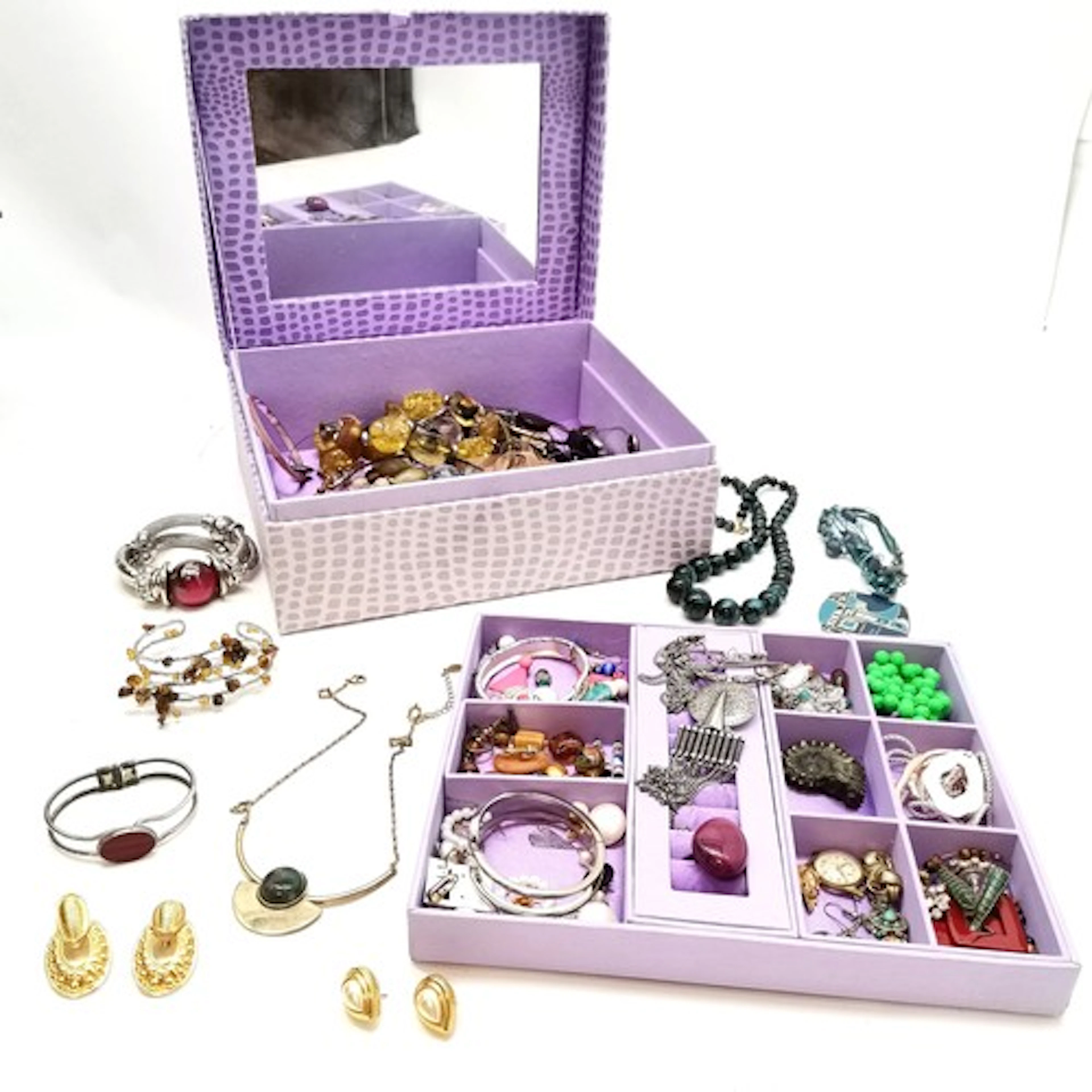 Qty of costume jewellery 2 x pairs of Swarovski earrings (la...