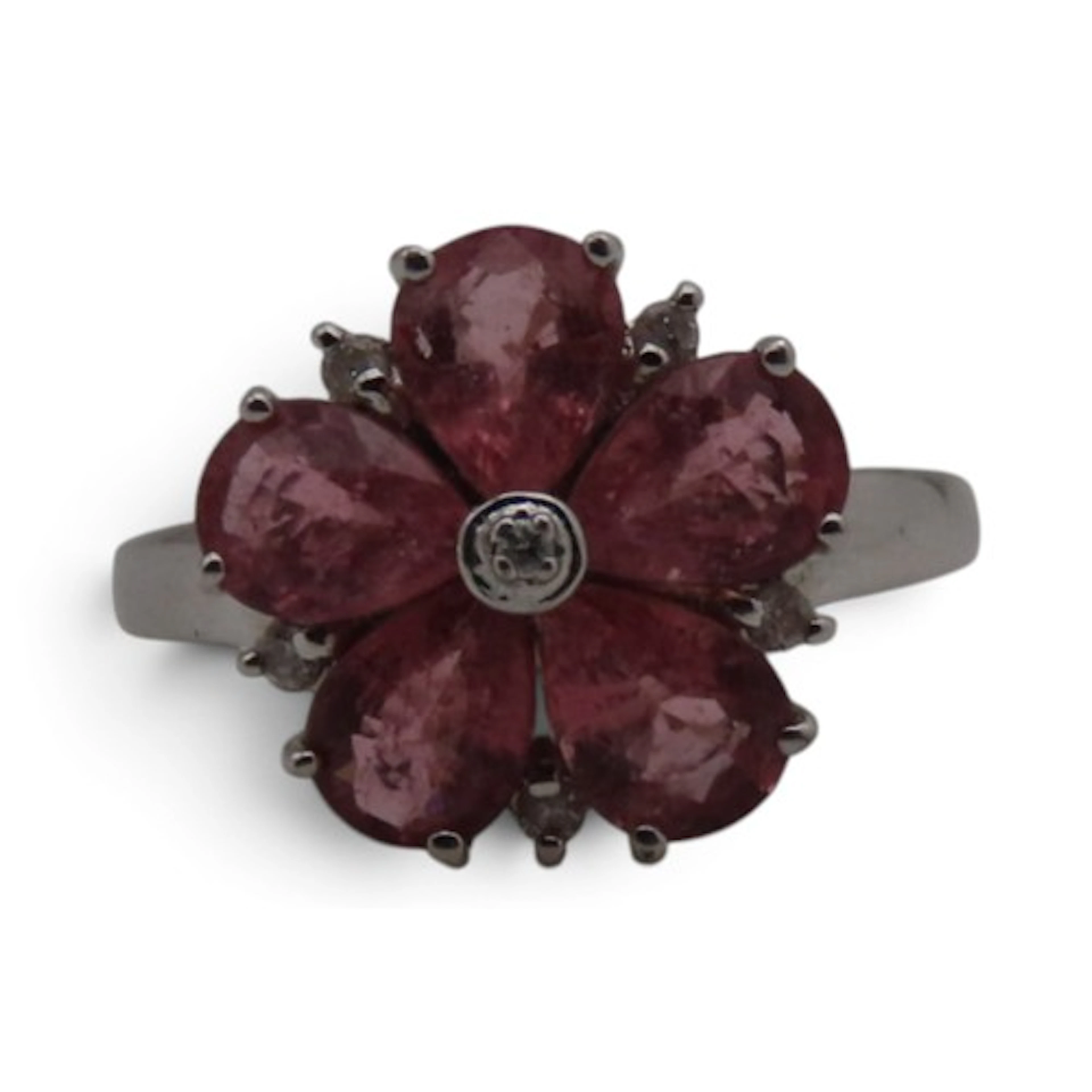 A pink tourmaline and diamond flowerhead ring, by Rocks & Co...