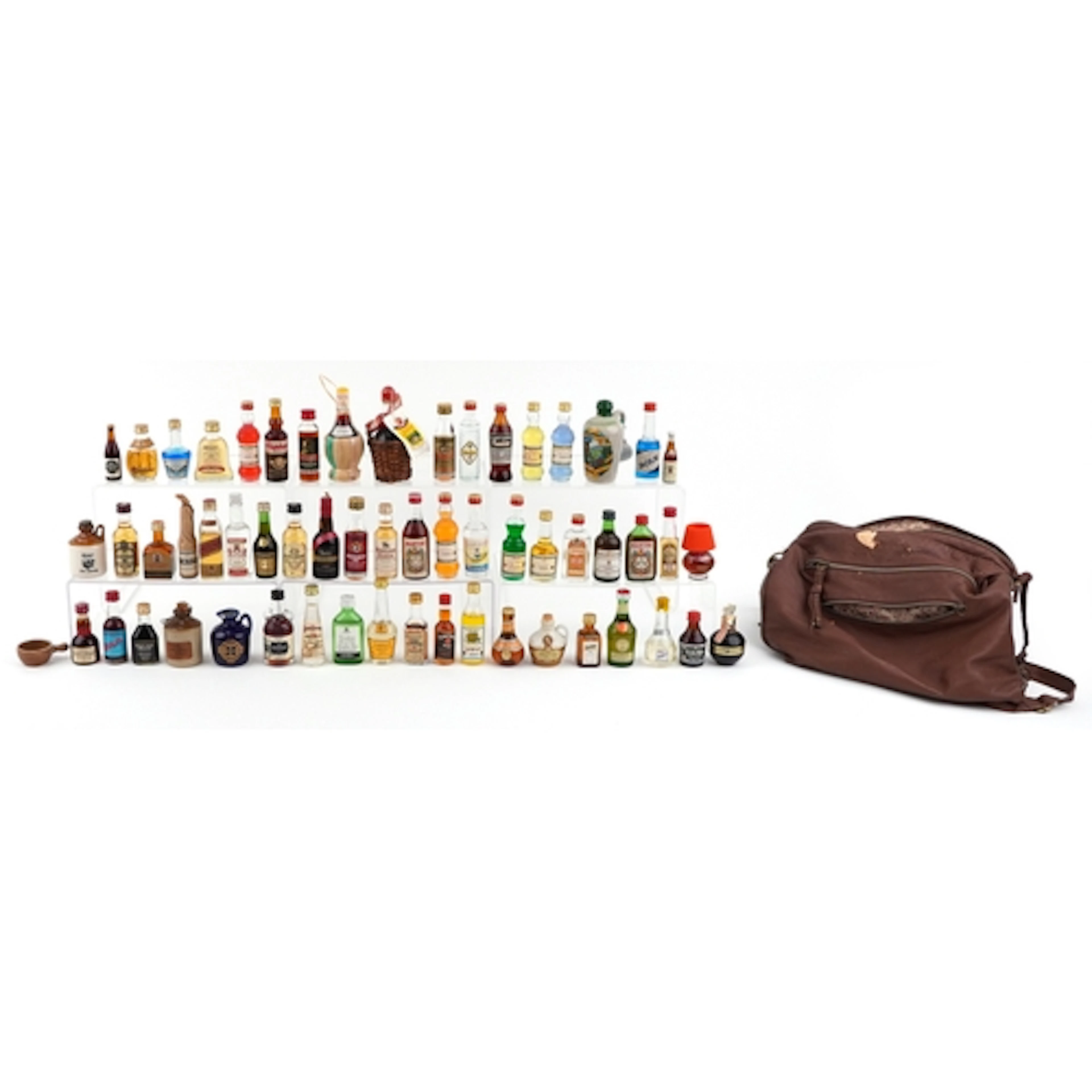 Collection of vintage alcohol miniatures including D. O. M. ...
