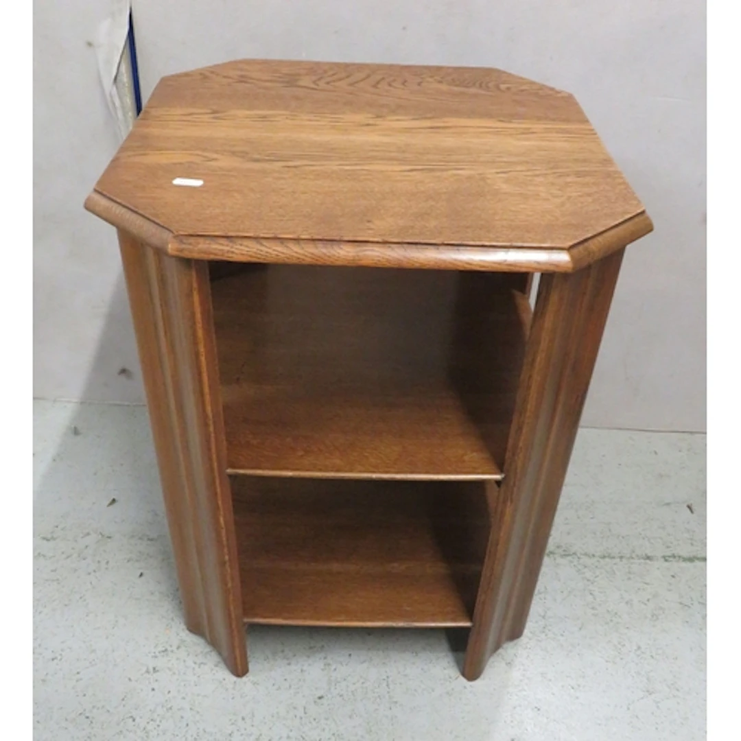 Vintage Oak Octagonal Book/Coffee Table, 3 tiers, arts & cra...