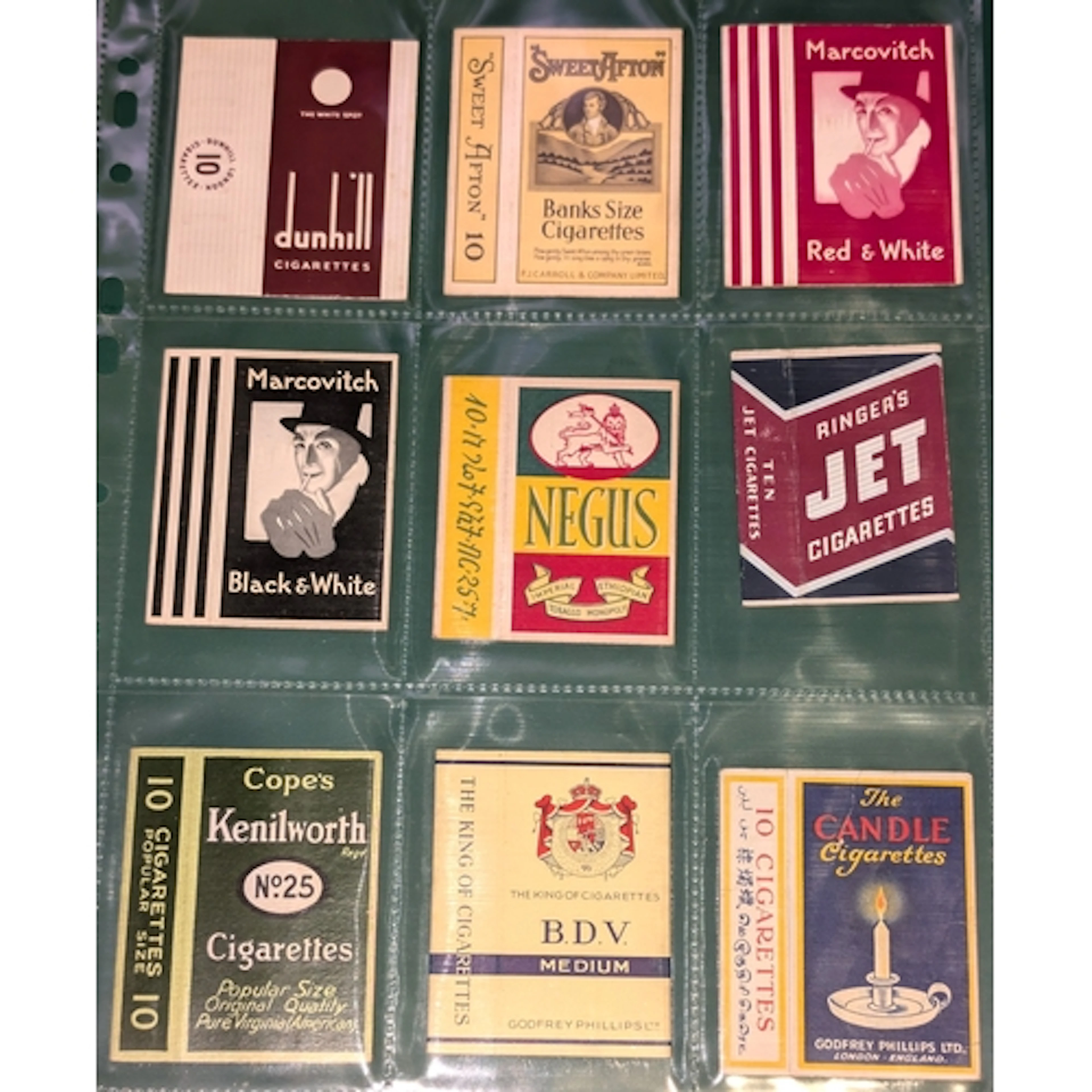 Cigarette packet hulls, advertising interest, British, globa...