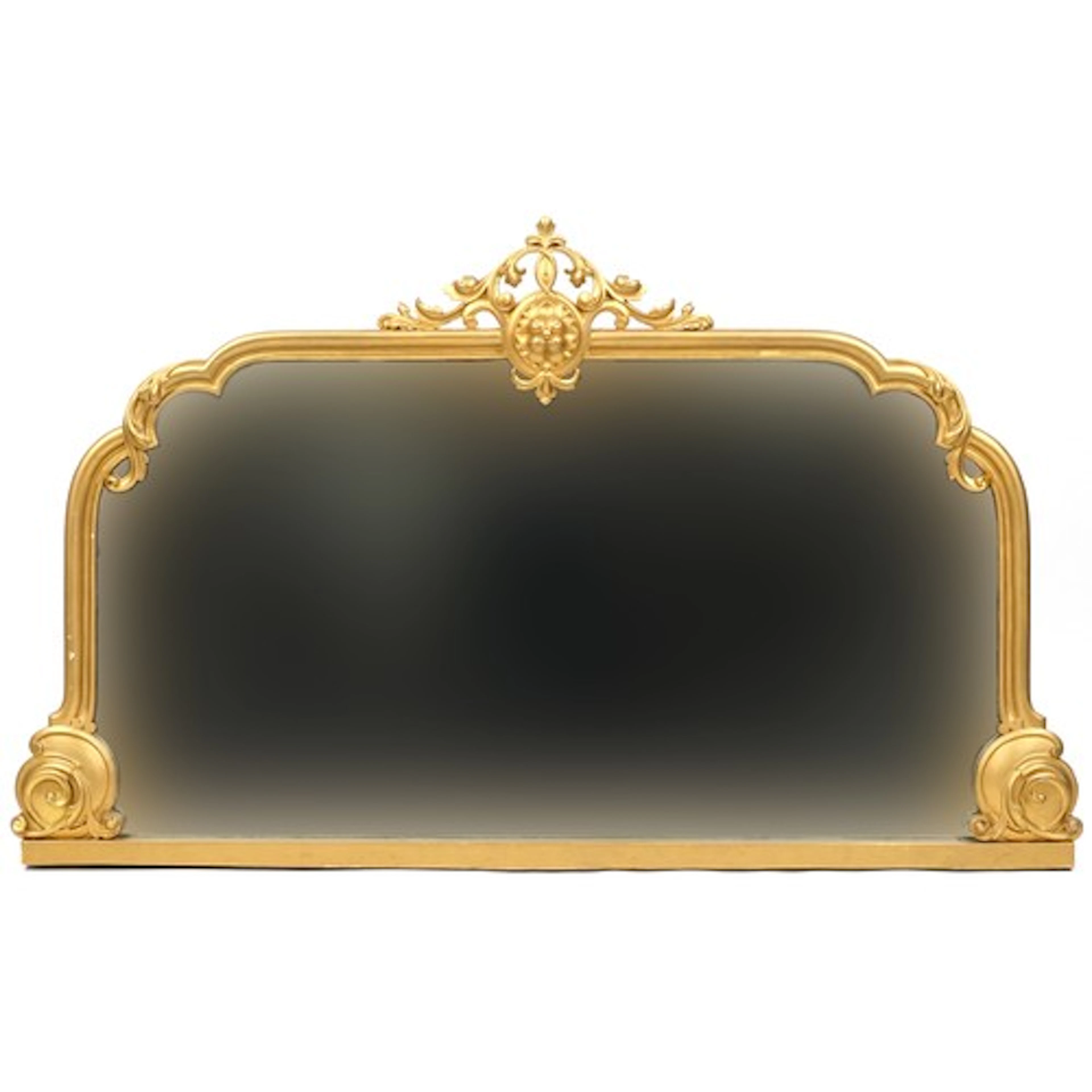 Large Victorian style gilt framed over mantle mirror with fl...