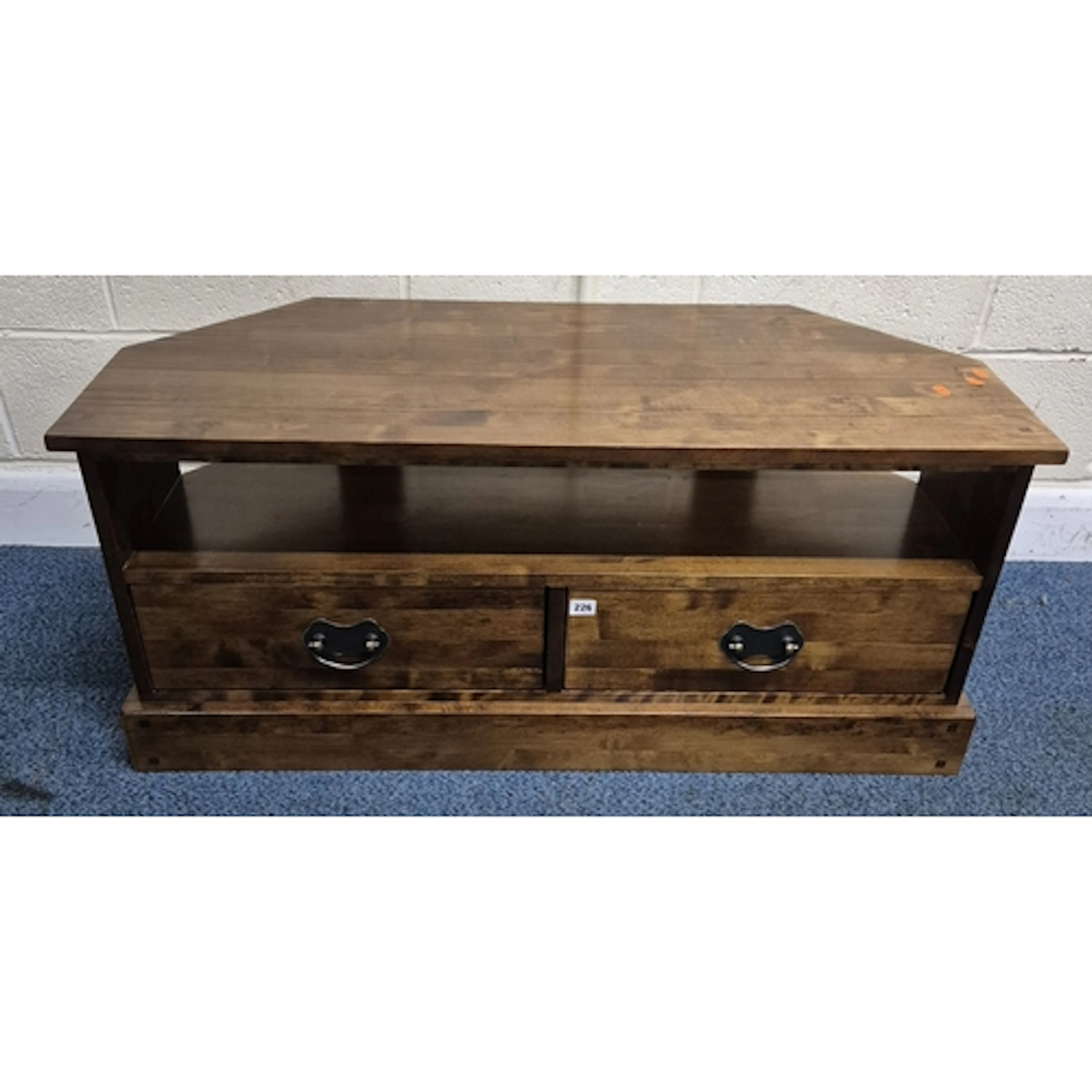 A LAURA ASHLEY GARRAT DARK CHESTNUT TV STAND, with two drawe...
