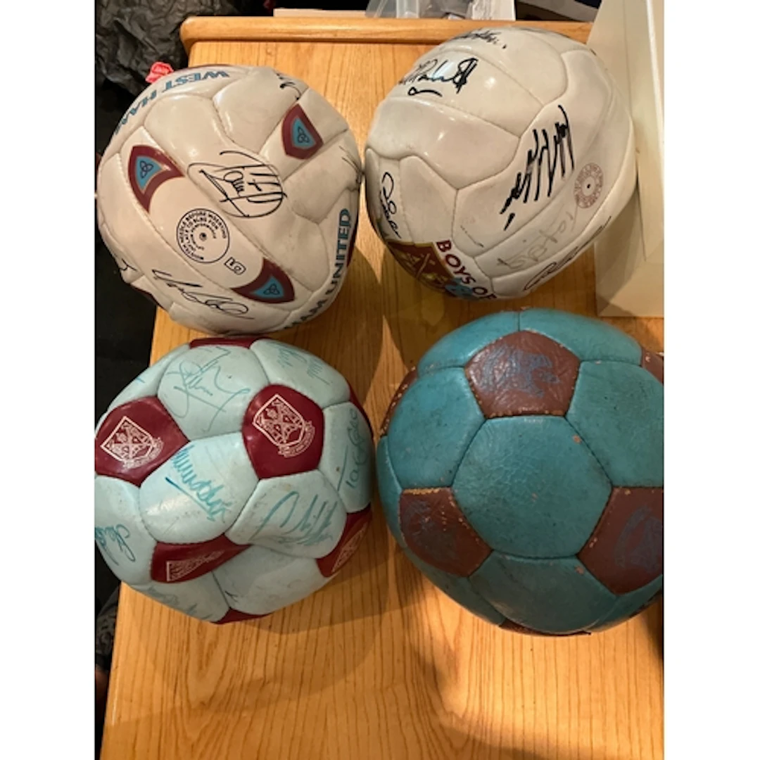 West Ham multi signed footballs: Includes Boys of 86, anothe...