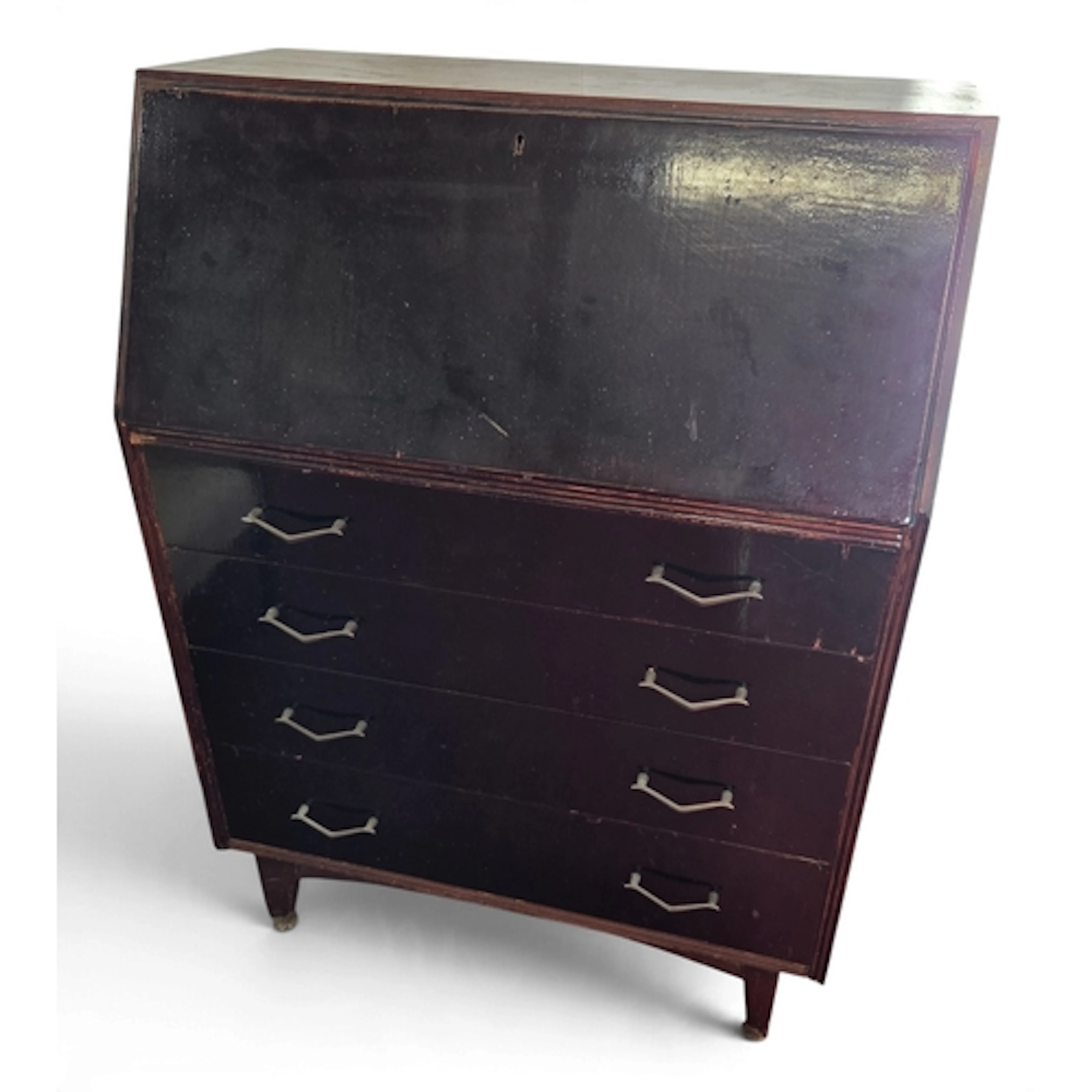 A mid Century Mahogany Bureau. 76 x 41 x H 104 cm approx.