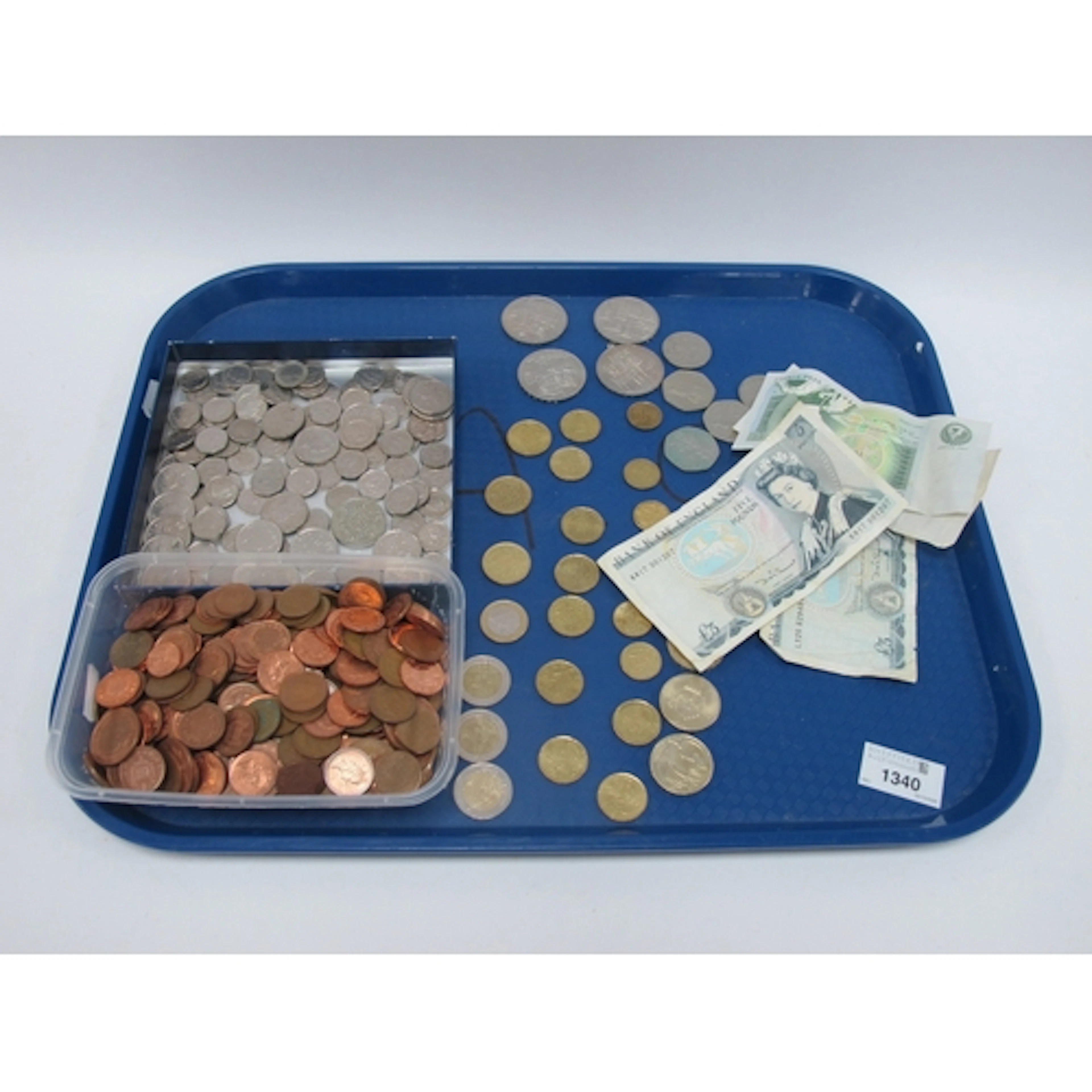 Collection Of Coins And Banknotes, includes GB £5 and £1 not...