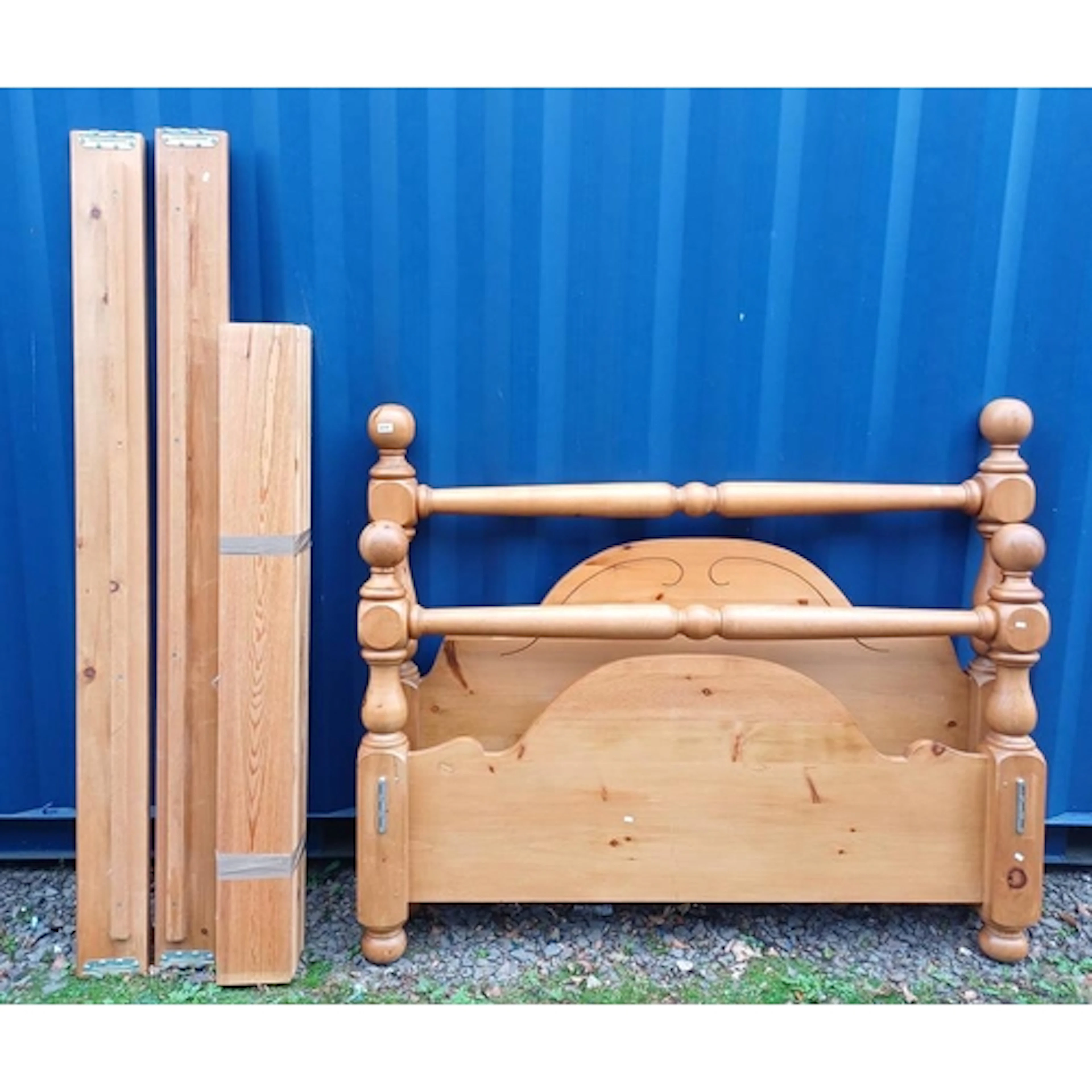PINE BED FRAME, 163CM WIDE