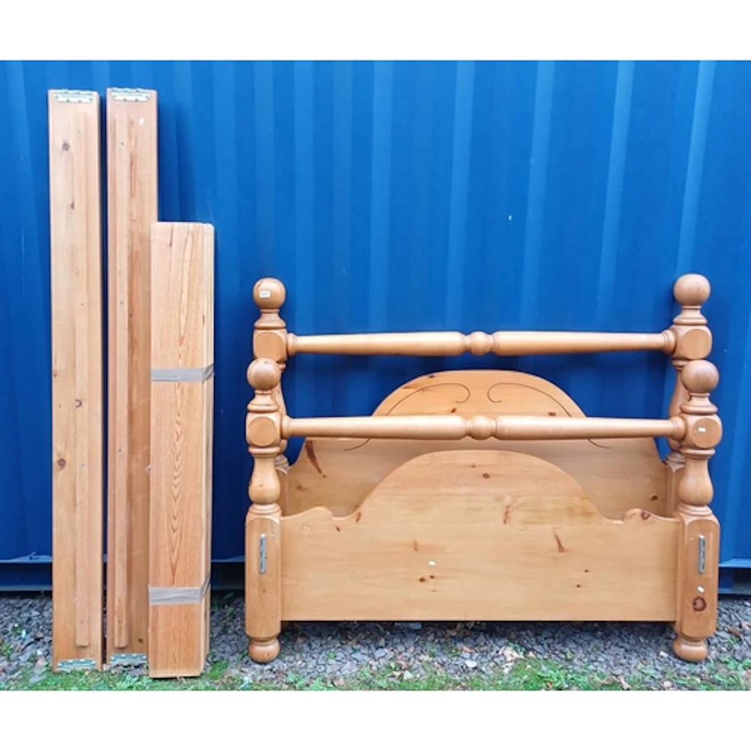 PINE BED FRAME, 163CM WIDE