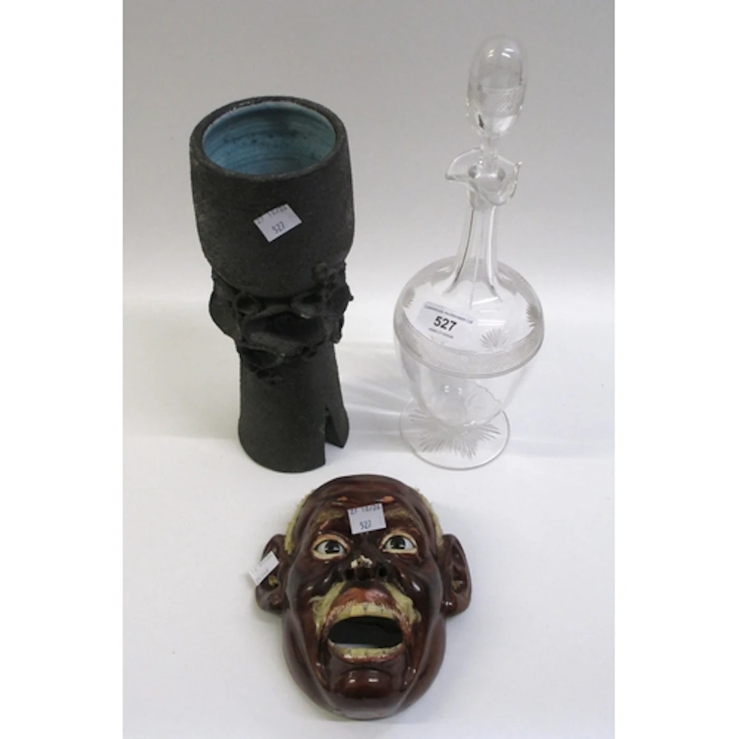 Clive Brooker, mid century studio pottery vase, 27cm high, t...