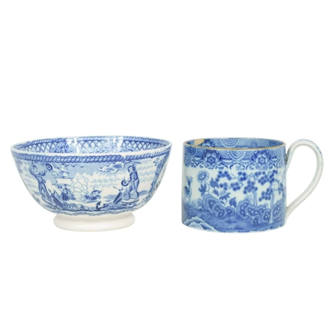 A rare pearlware candle holder. Circa 1810, Cambrian pottery...
