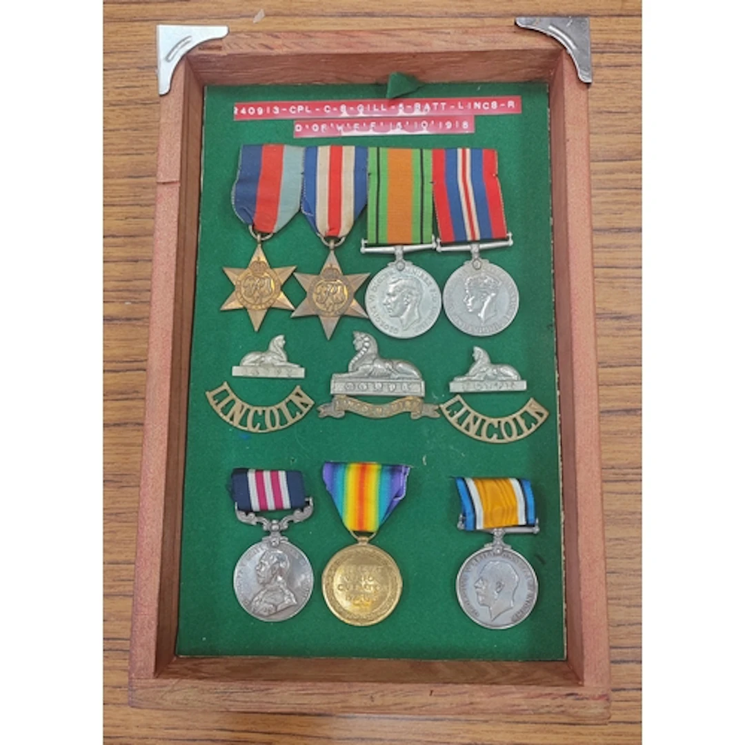 Father and son medal group includes: 1. WWI KGV Military Med...