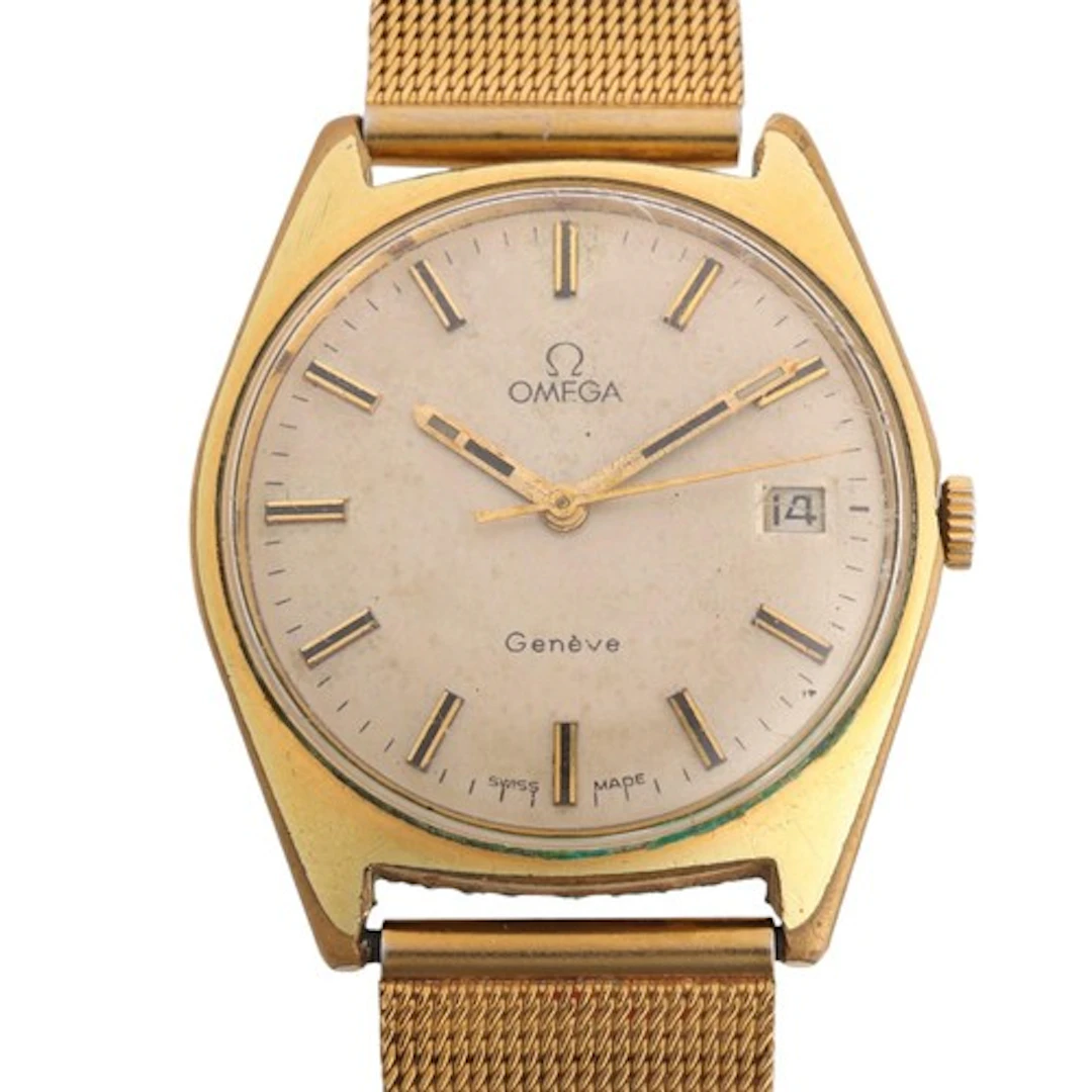 OMEGA - a Vintage gold plated stainless steel Geneve mechani...