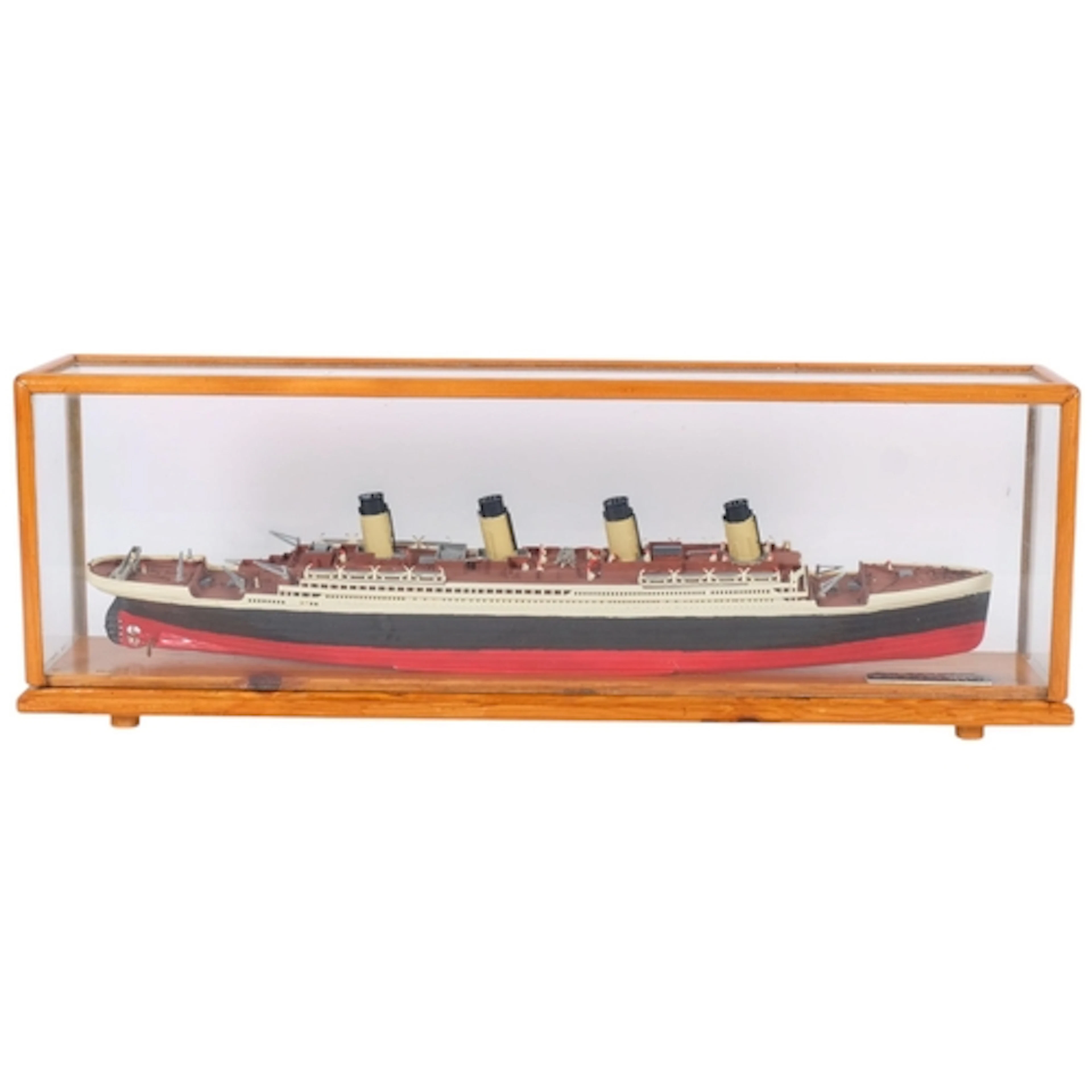 A model of the R.M.S. Titanic, in a glazed case