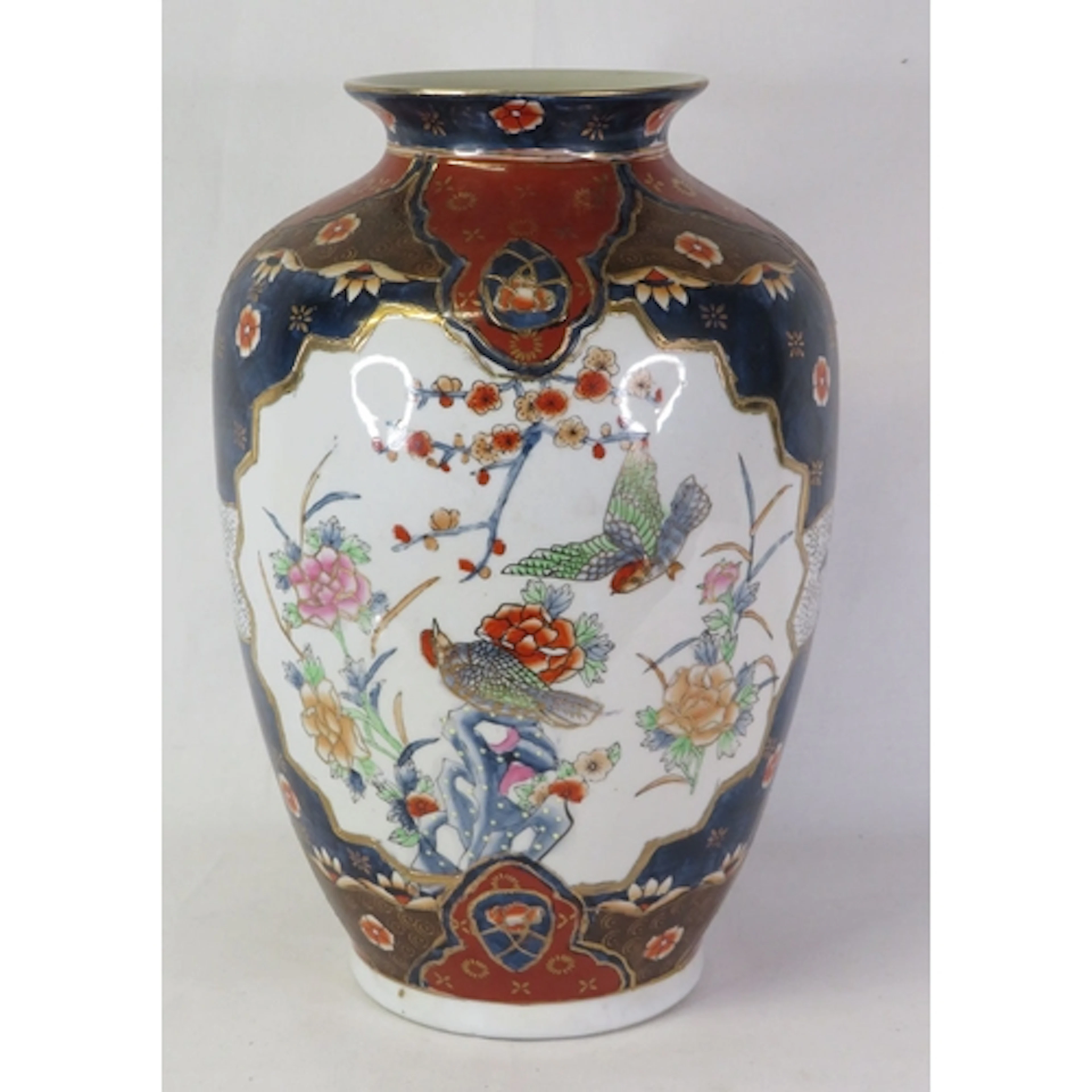 Japanese Imari Type Porcelain Jar decorated with panels of f...