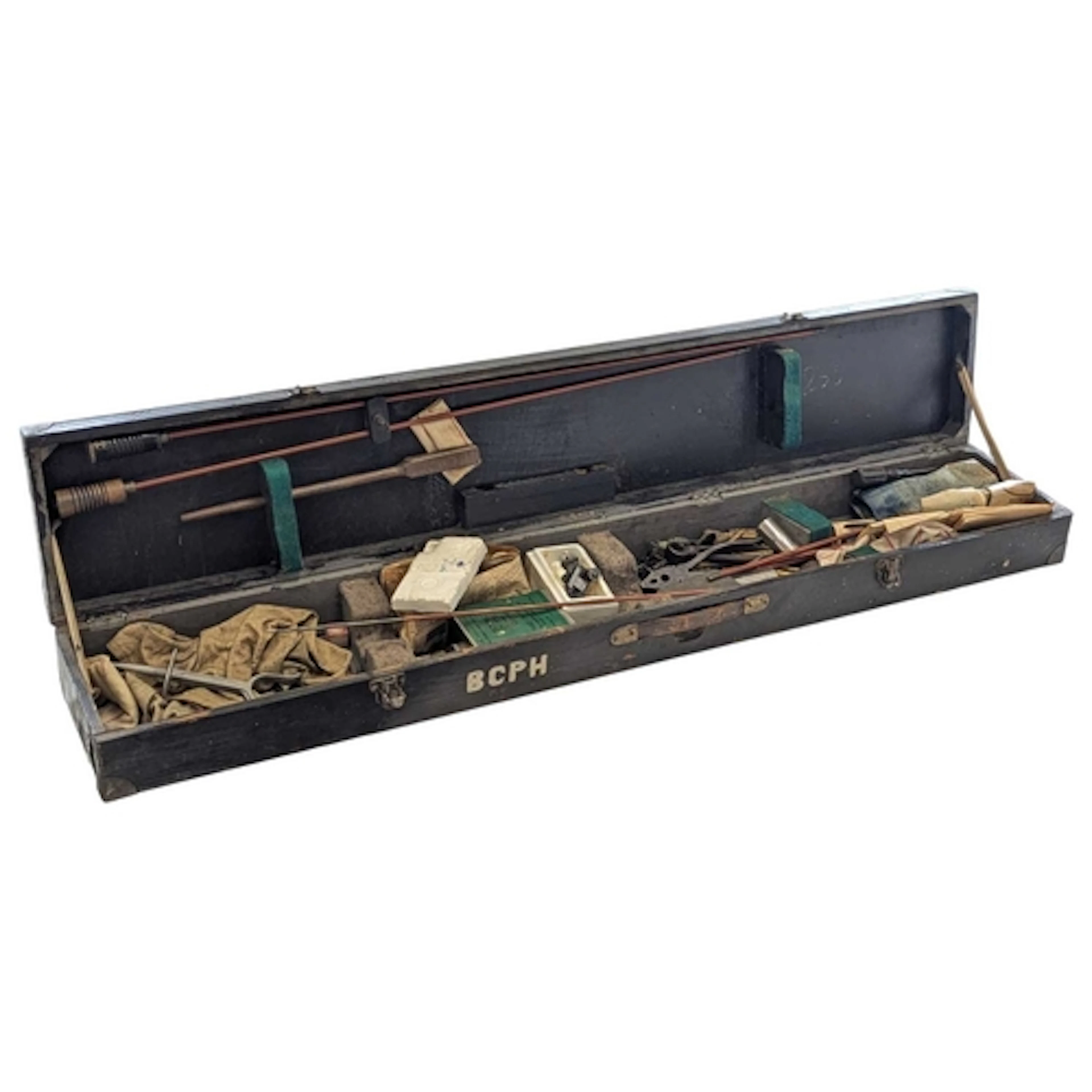 A vintage 20th century wooden gun case. Wooden construction ...