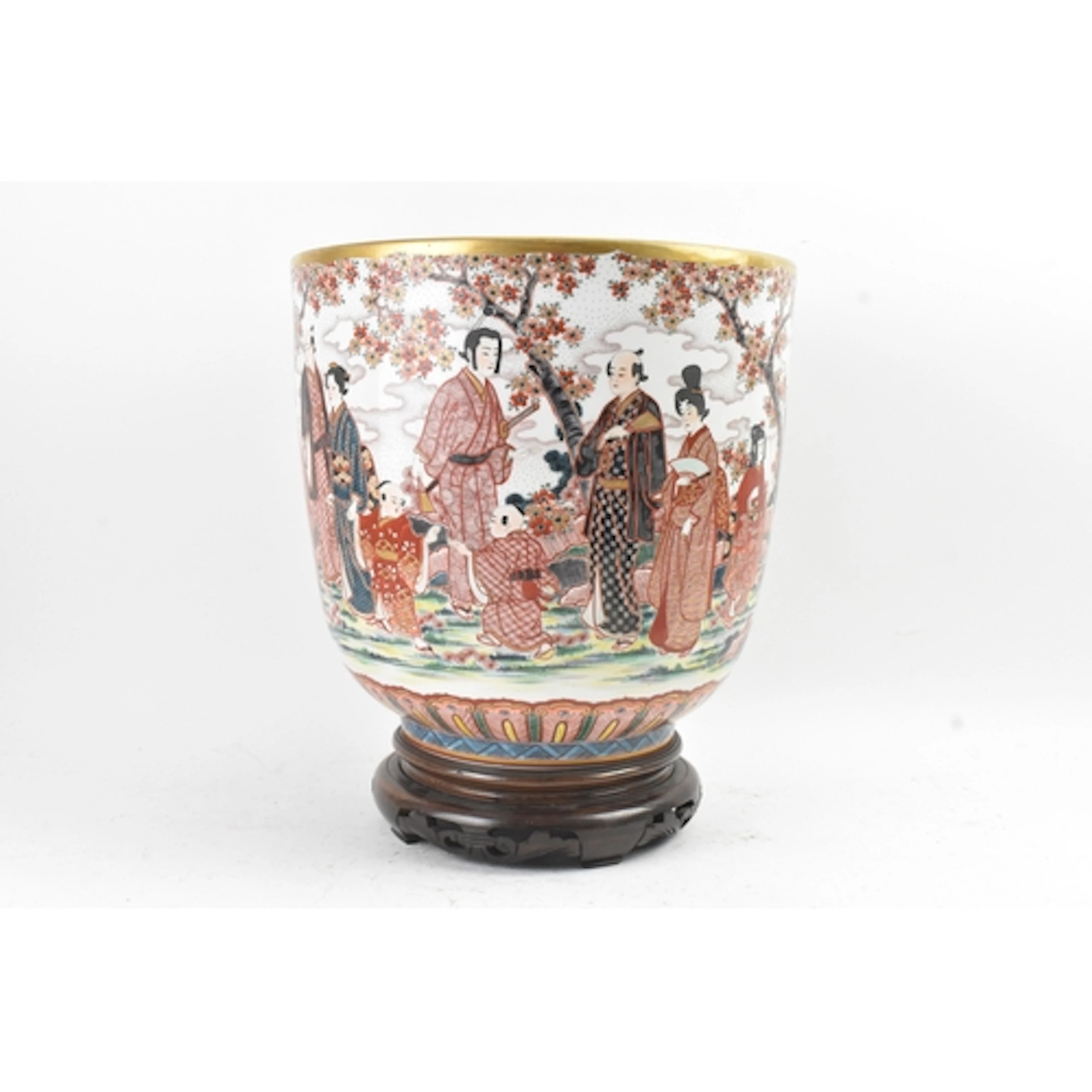 A large Japanese Kutani porcelain jardiniere, 20th century, ...