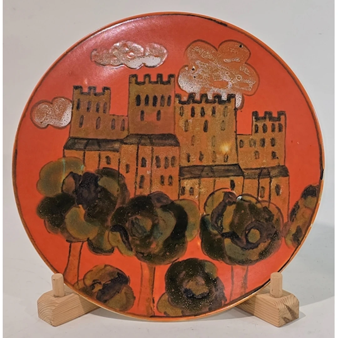 Poole Pottery studio charger with mark 46, 1964-1966, depict...