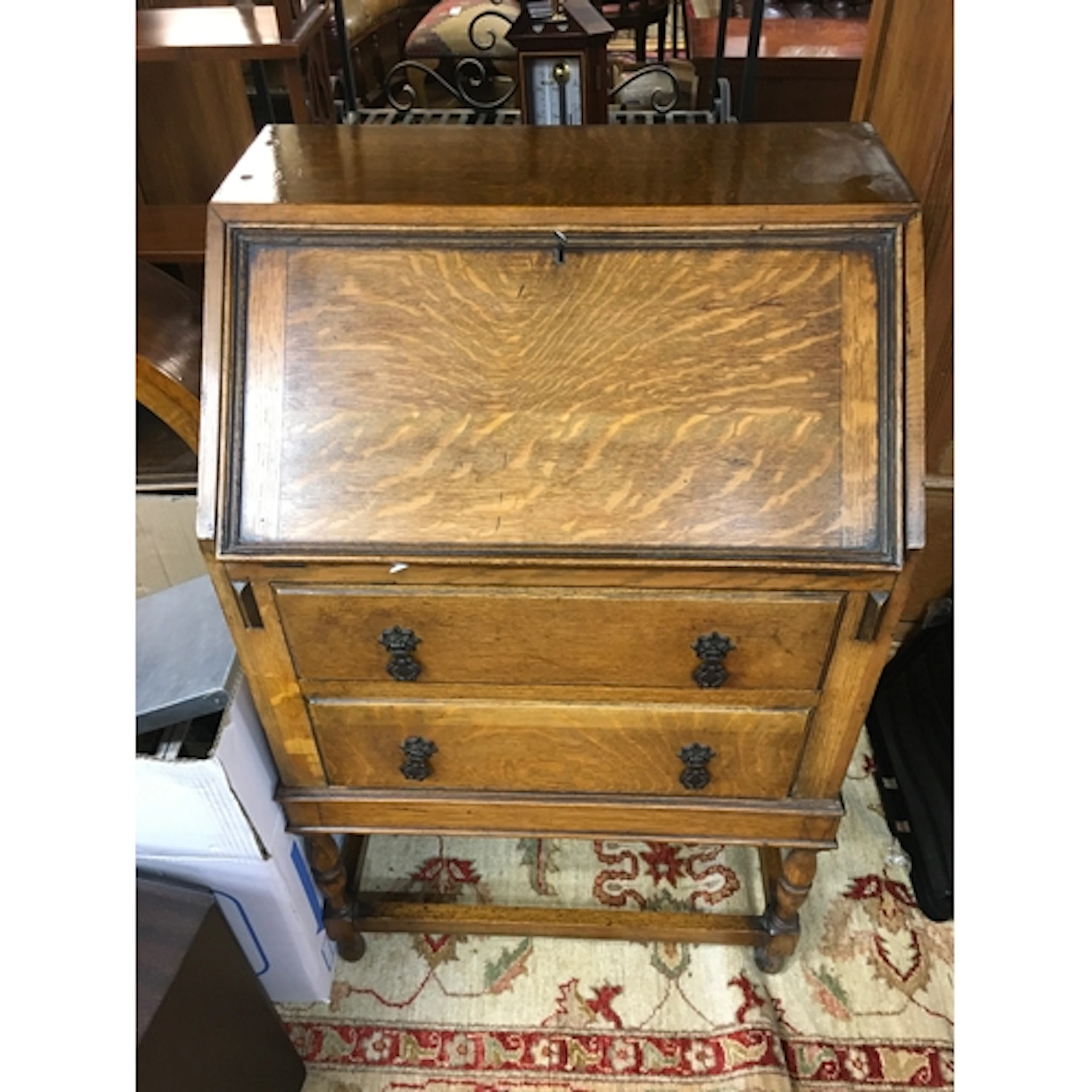 A small oak bureau, 94cm tall