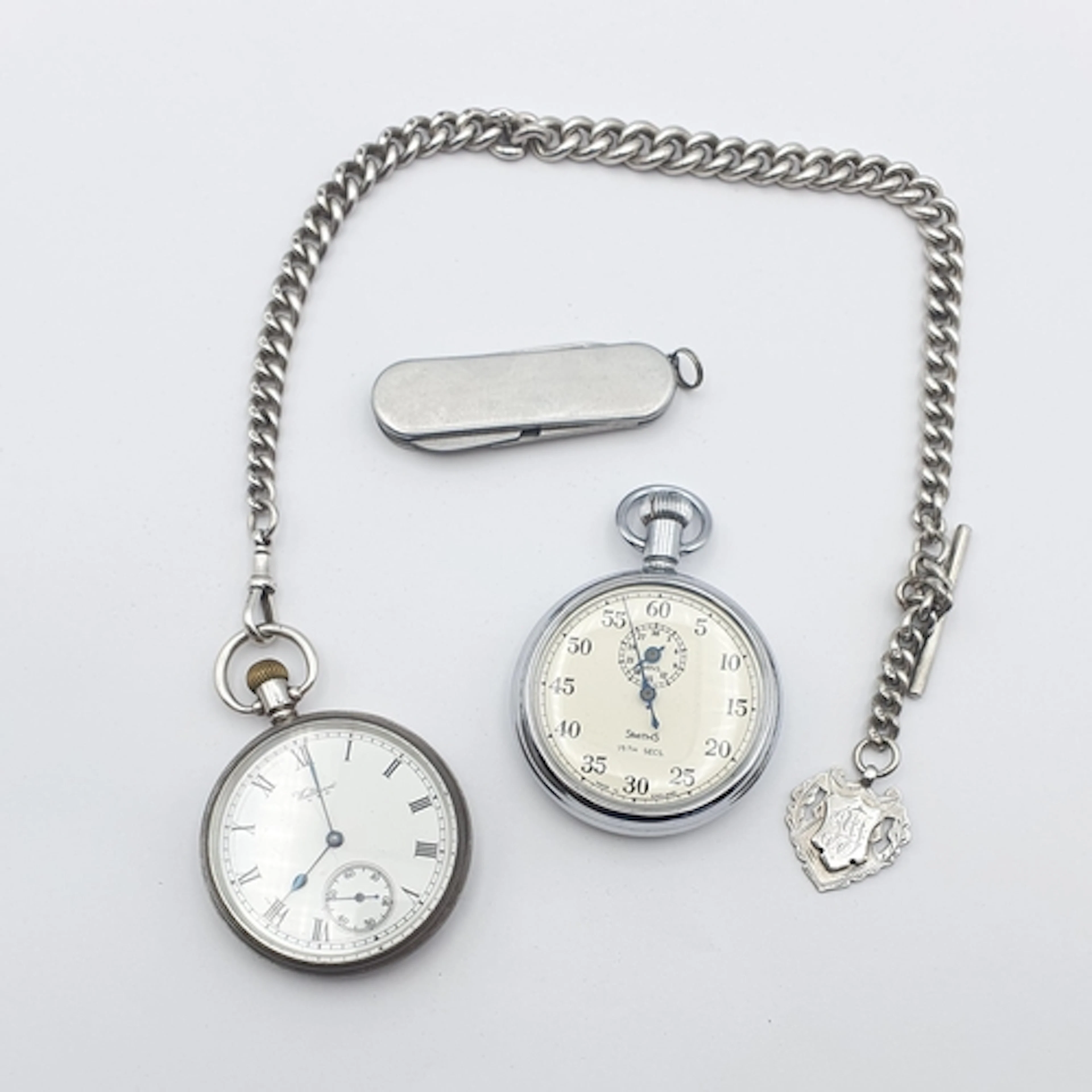 An open-faced American Waltham Pocket Watch, the white ename...