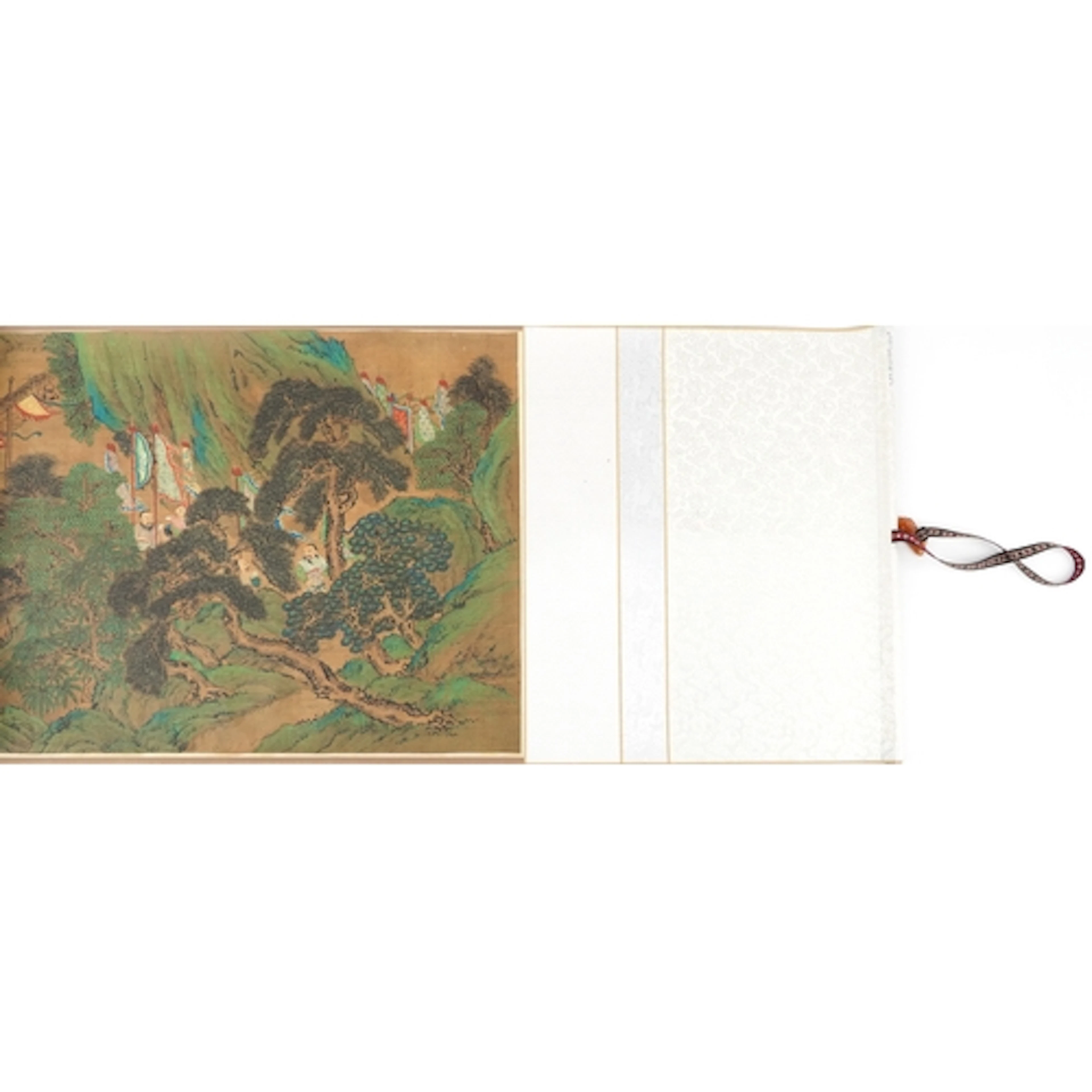 A Chinese hanging scroll with Song Dynasty design print, 445...