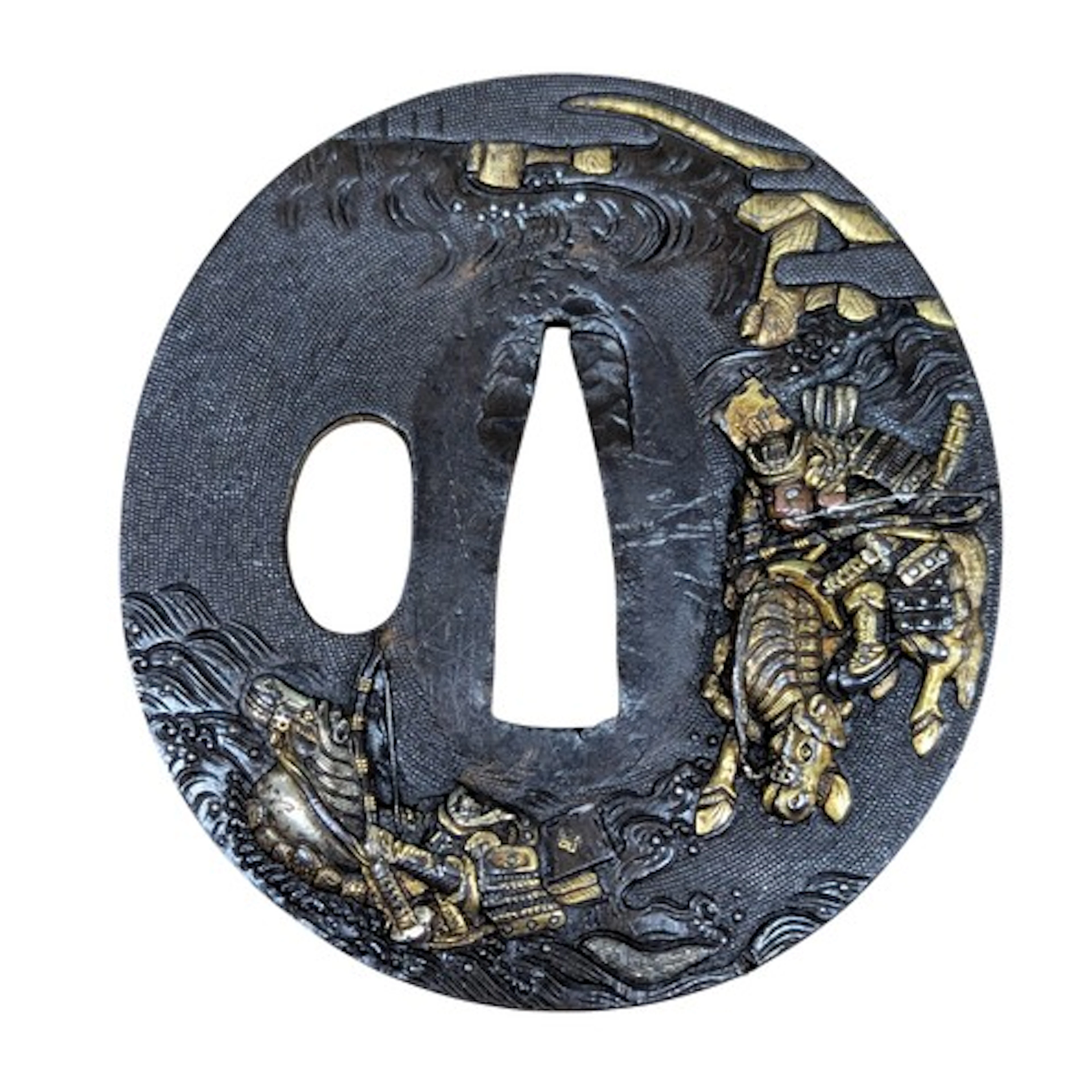 Edo Period Style Japanese Nagoya Mono Tsuba, constructed fro...