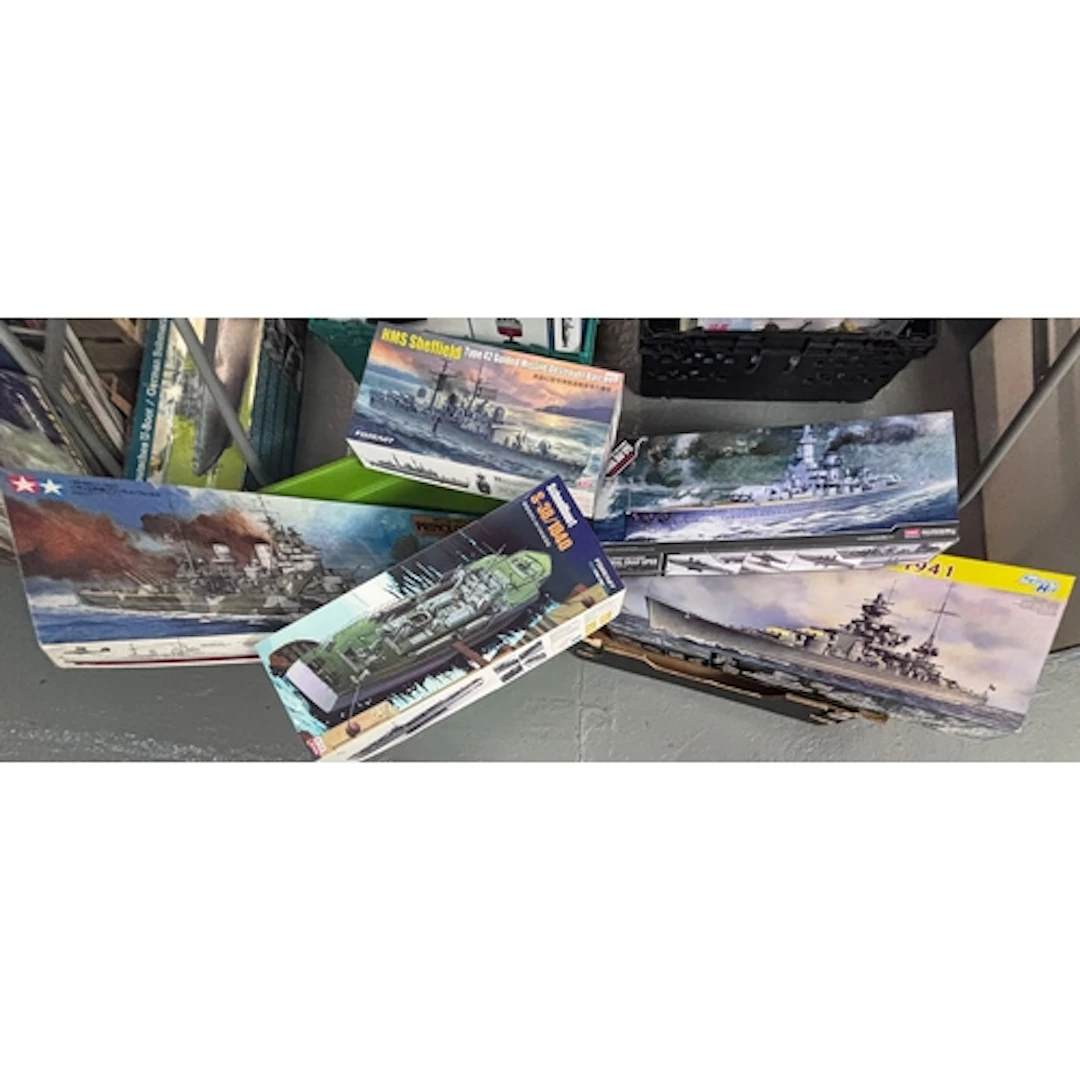Academy Hobby model kit of a German Pocket Battleship, toget...