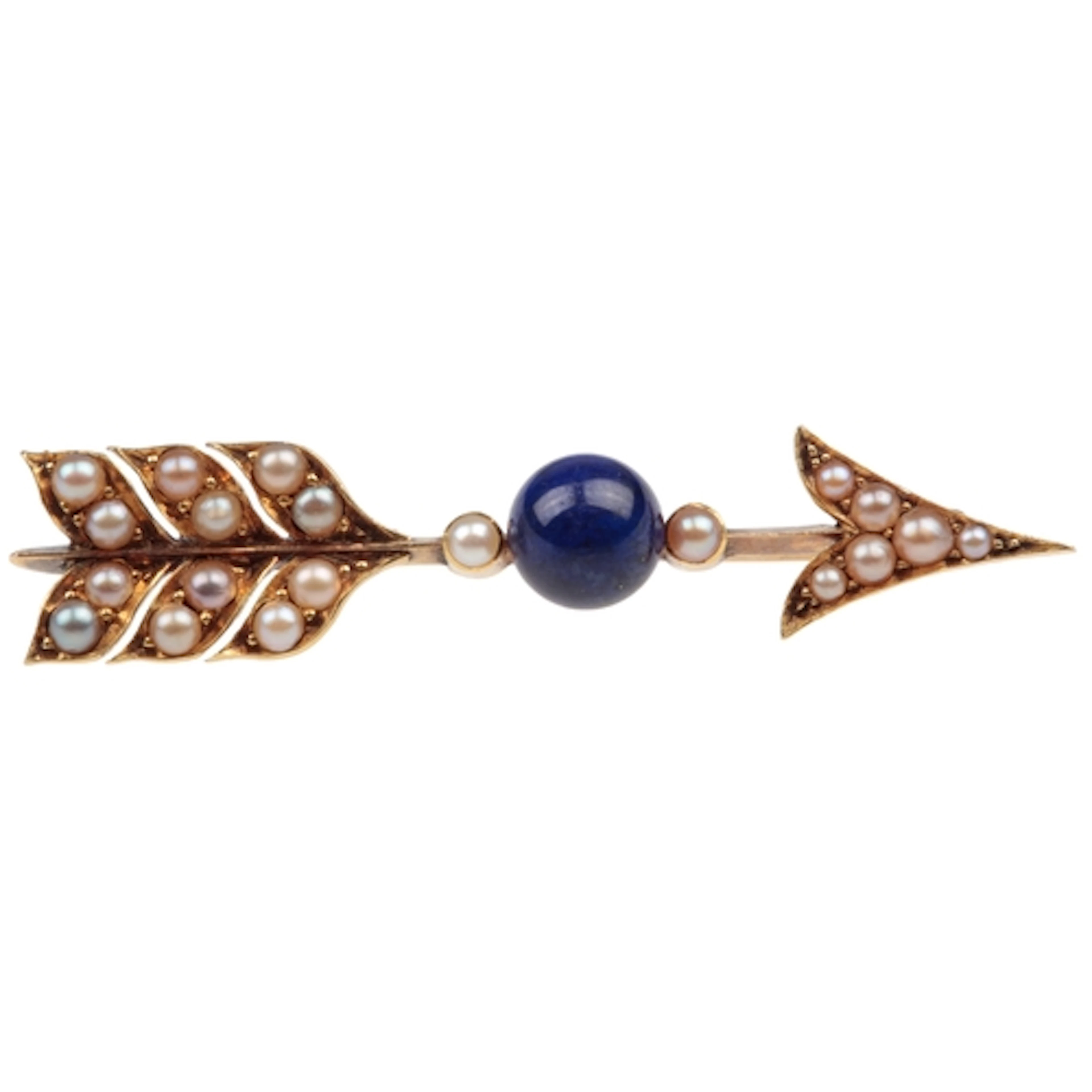 An Edwardian seed pearl and lapis lazuli brooch, early 20th ...