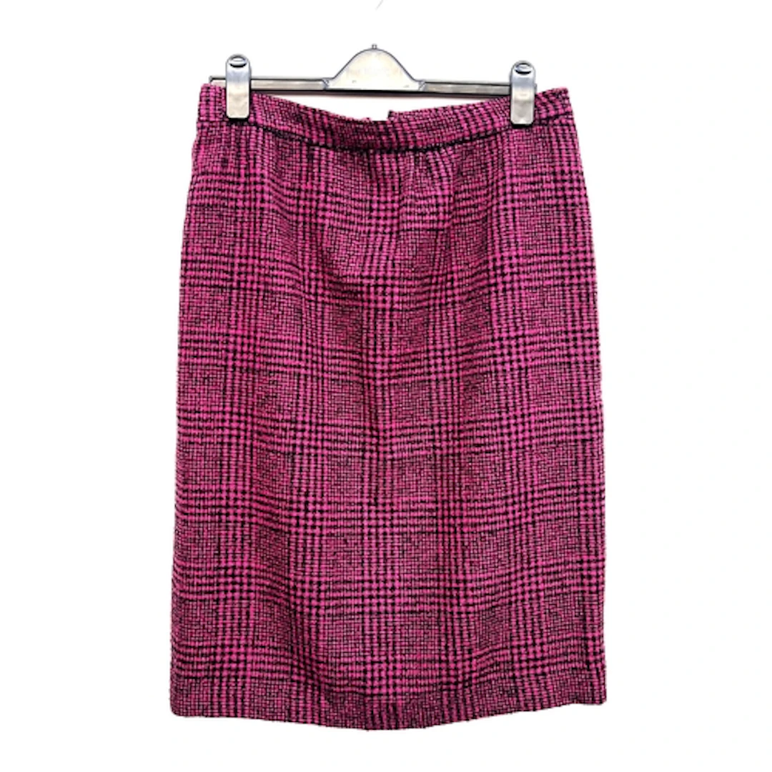 A Balenciaga Paris pink and black wool skirt, approx size 12...
