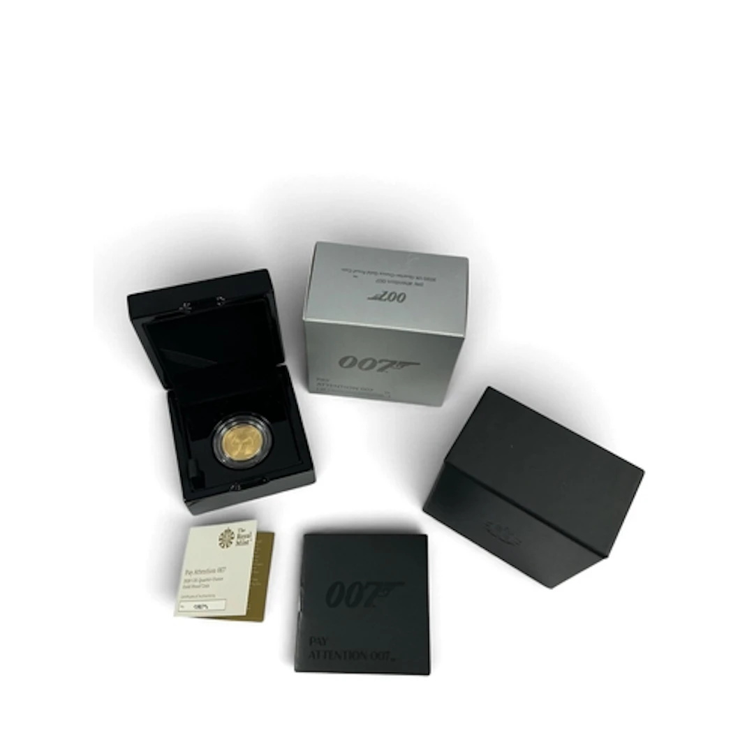 2020 Royal Mint 007 James Bond Fine Gold Proof Quarter Ounce...