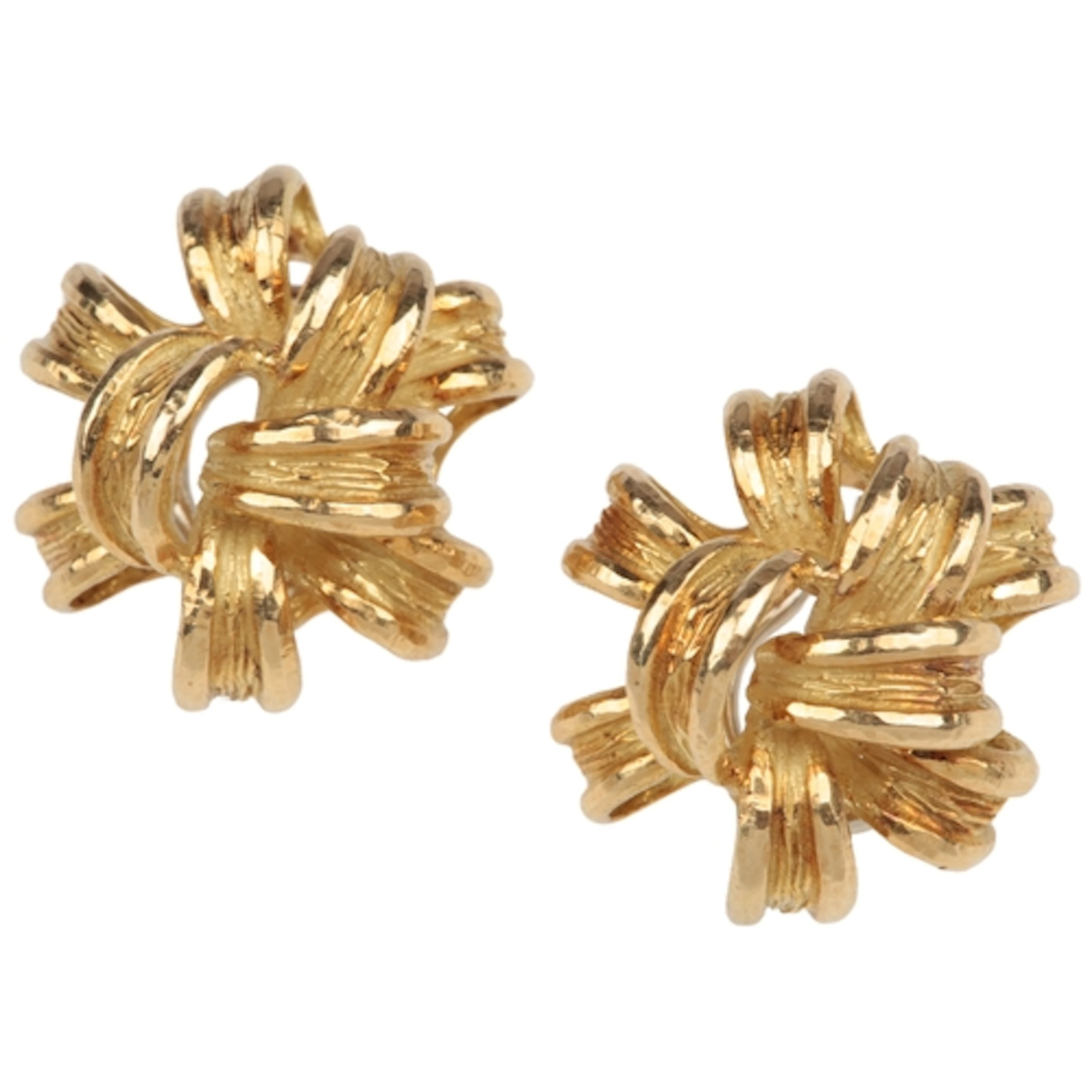 Retailed by Fortnum & Mason, a pair of 18ct gold ear clips, ...