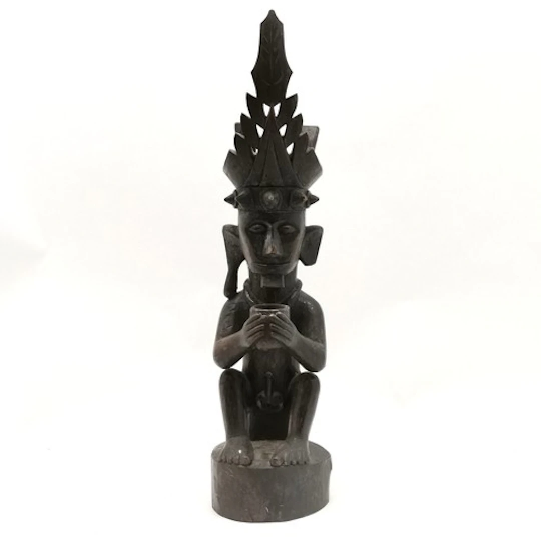 Indonesian hand carved ancestral figure - 50cm & has shrinka...