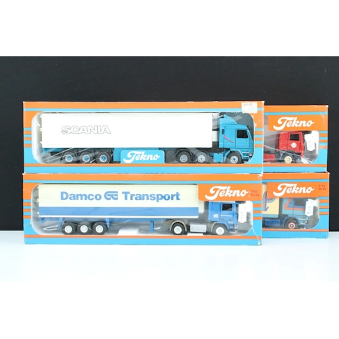 Four boxed Tekno 1/50 diecast haulage models to include Scan...