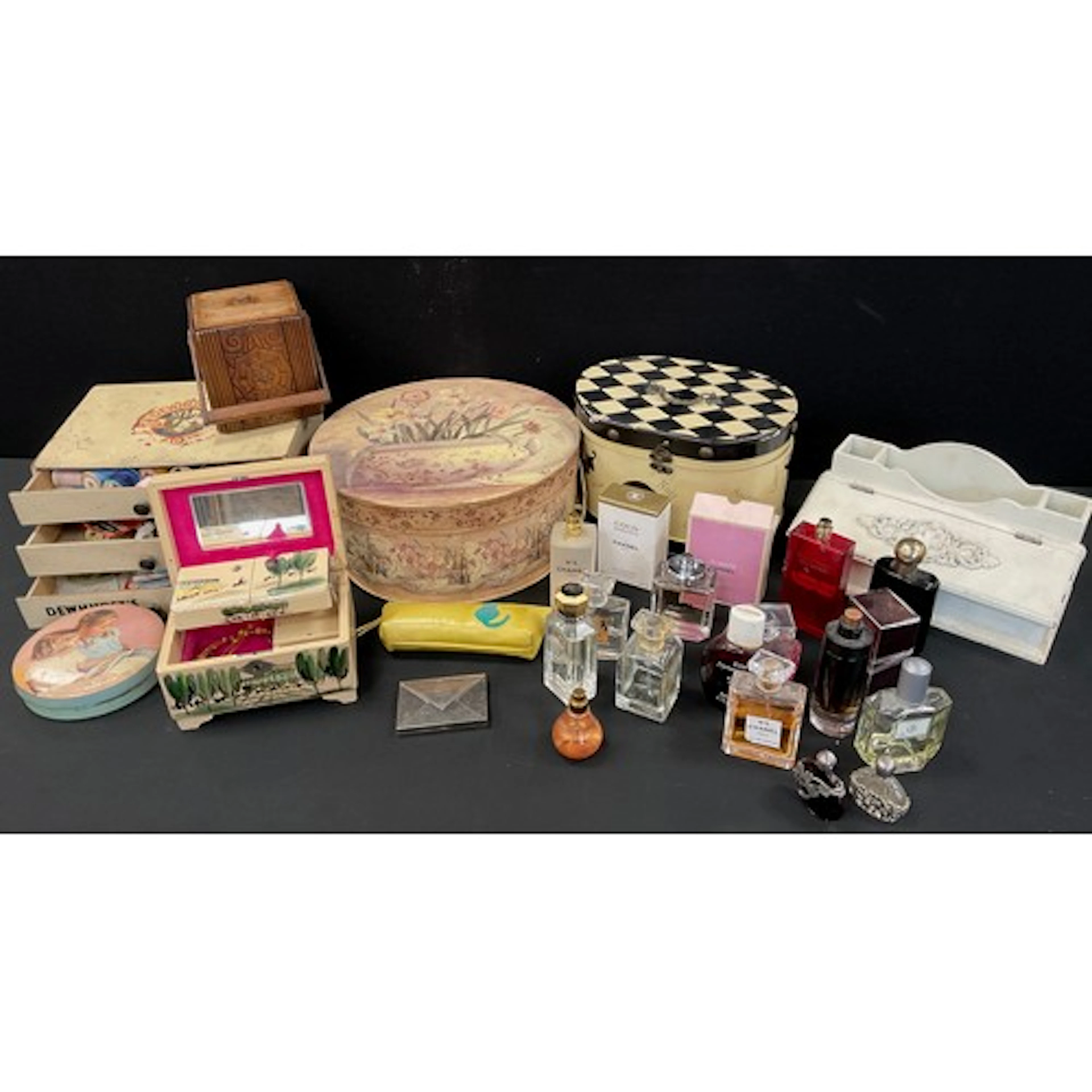 A Dewhurst's Sylko, three drawer cotton spool counter top ch...