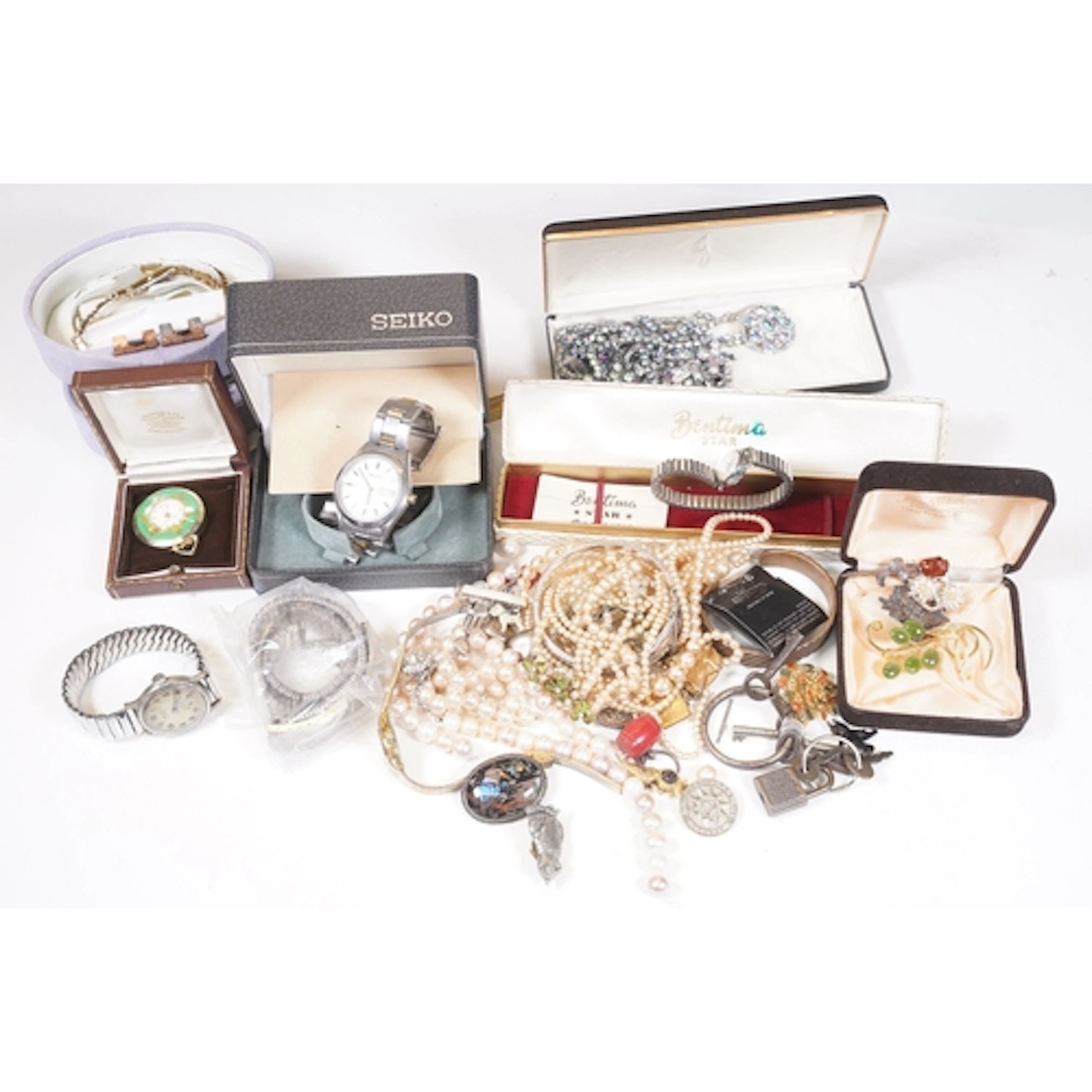 Collection of costume jewellery, to comprise silver examples...