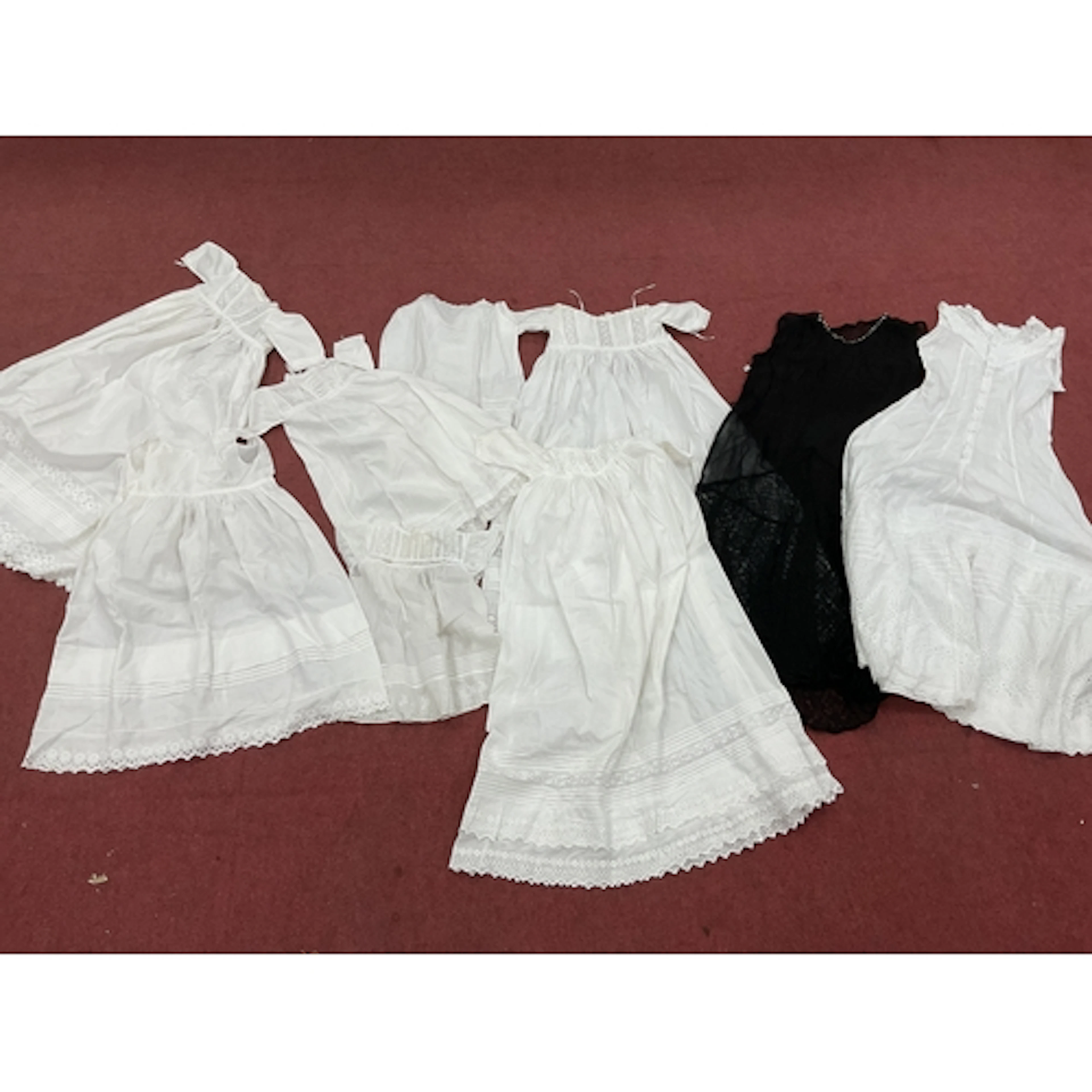 Seven Early XX Century White Night Dresses/Christening Gowns...