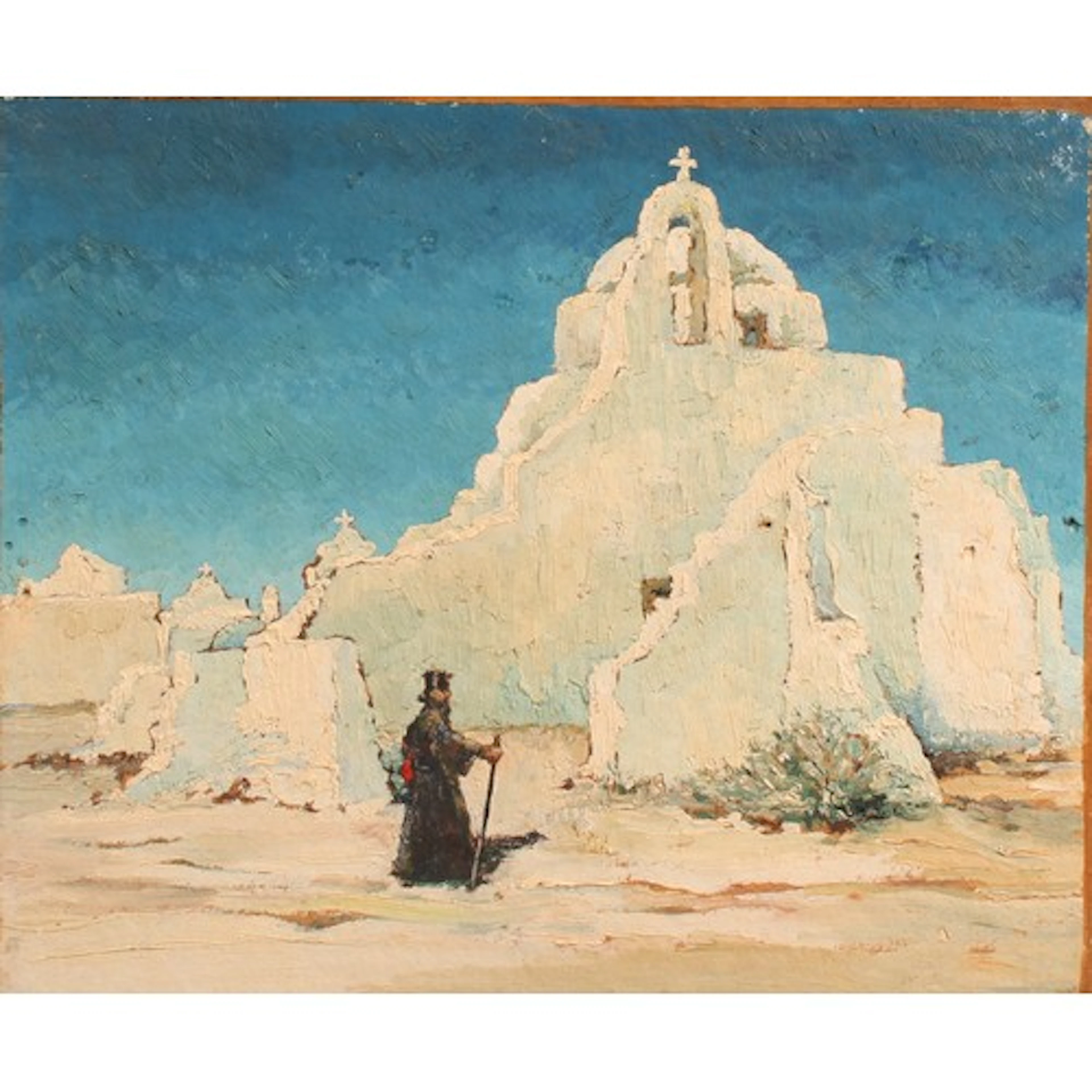 Greek School (20th century) Orthodox Priest in a Landscape o...