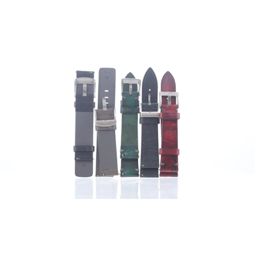A Job Lot of 5x Leather 20mm Watch Straps. Black, Grey, Red ...