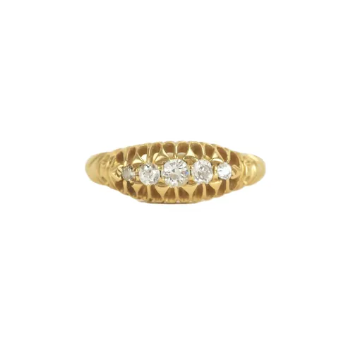 An early 20th century diamond 18ct yellow gold engagement ri...